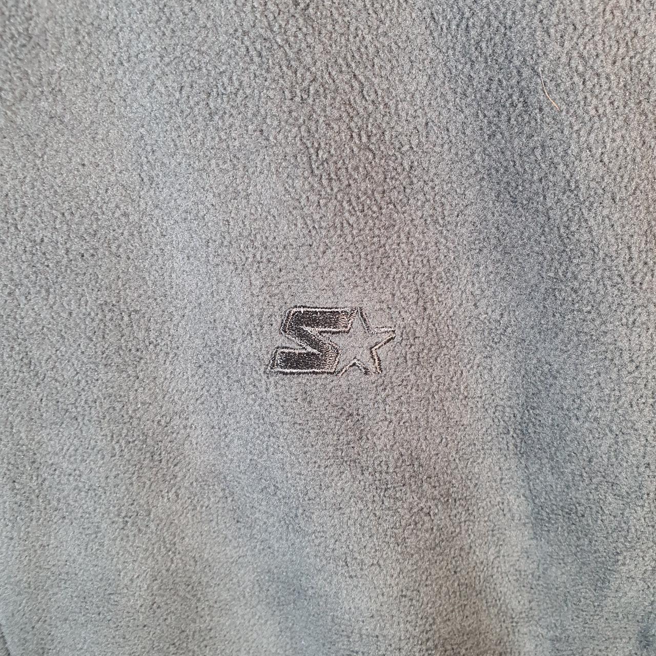 Vintage Starter Fleece Sweatshirt Jacket Mens XL Grey Full Zip Embroidered Logo