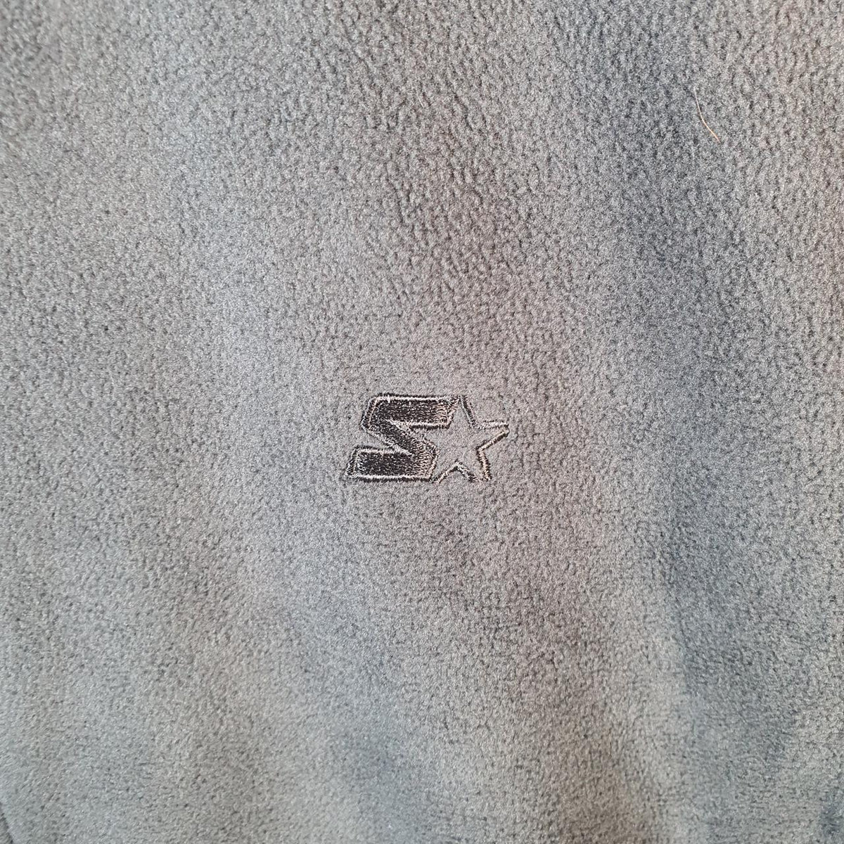 Vintage Starter Fleece Sweatshirt Jacket Mens XL Grey Full Zip Embroidered Logo