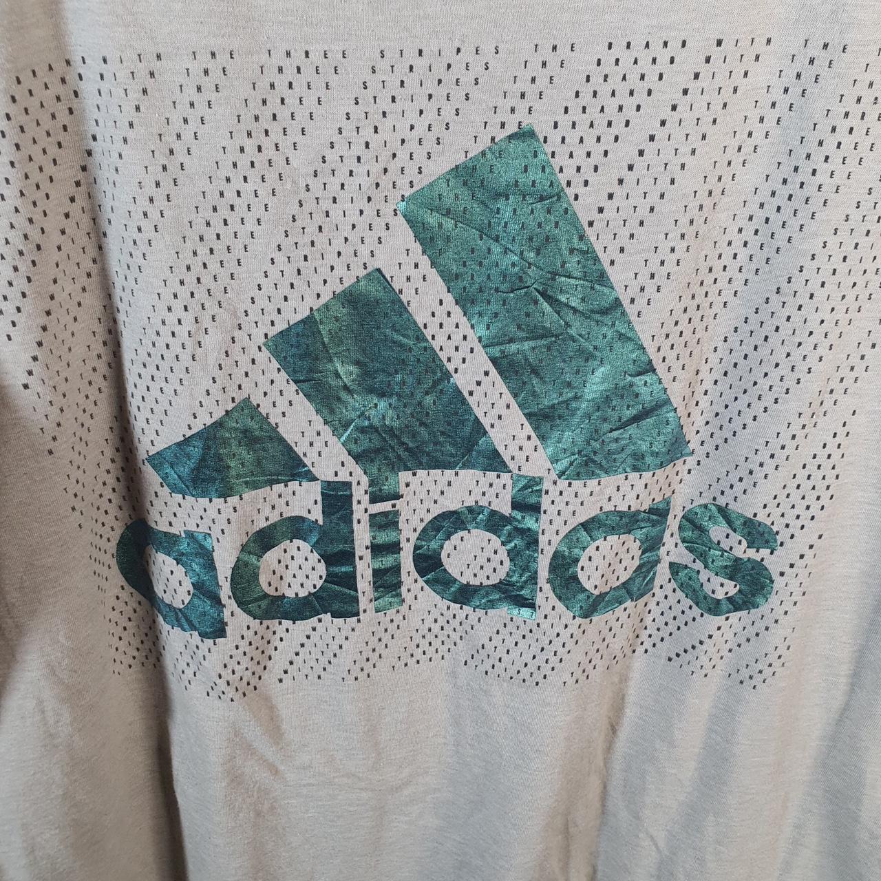 Vintage Adidas Go To Performance Tee T Shirt Men’s Medium Grey Three Stripes Logo