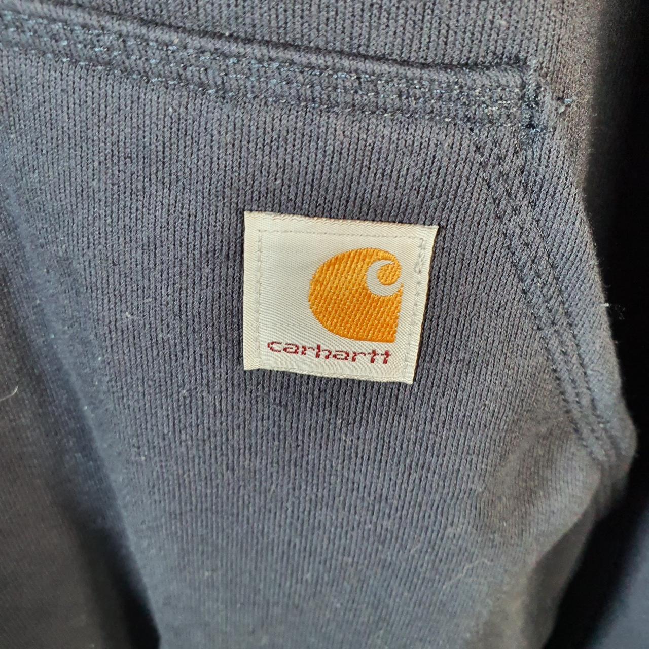 Vintage Carhartt Hoodie Men’s Large Navy Blue Pullover Blank USA Loose Fit