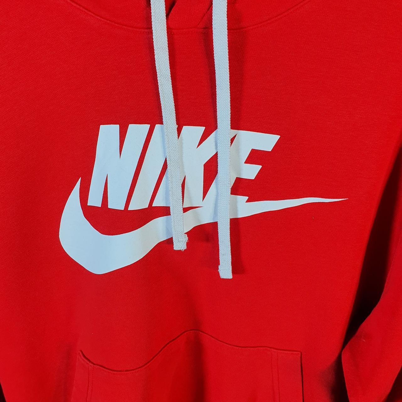 Vintage Nike Club Hoodie Men’s Medium Red Swoosh Y2K Pullover