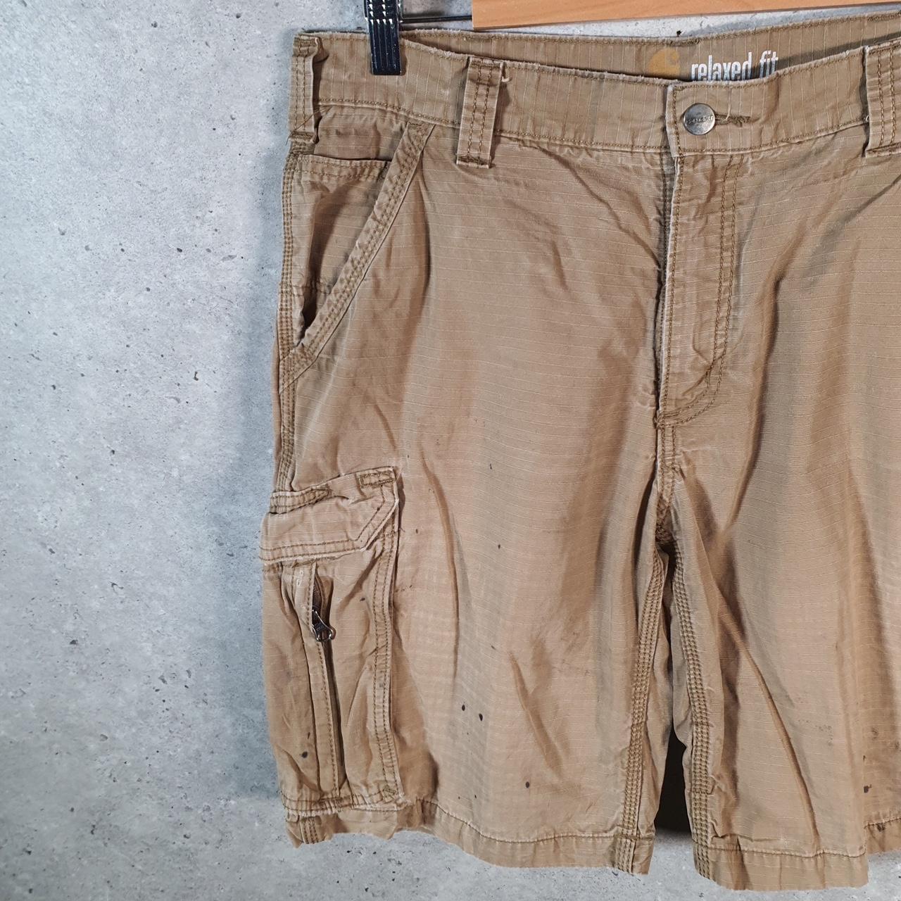 Vintage Carhartt Baggy Carpenter Shorts Jorts Cargo Men’s W34 Brown Relaxed Fit Workwear A4830