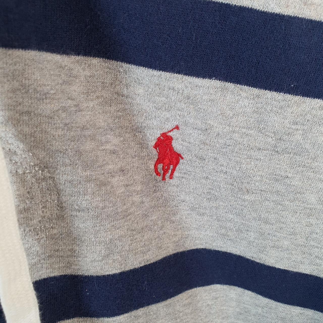 Vintage Ralph Lauren Polo Heavyweight Hoodie Womens Medium Grey Cotton Pullover 1/4 Button Pony