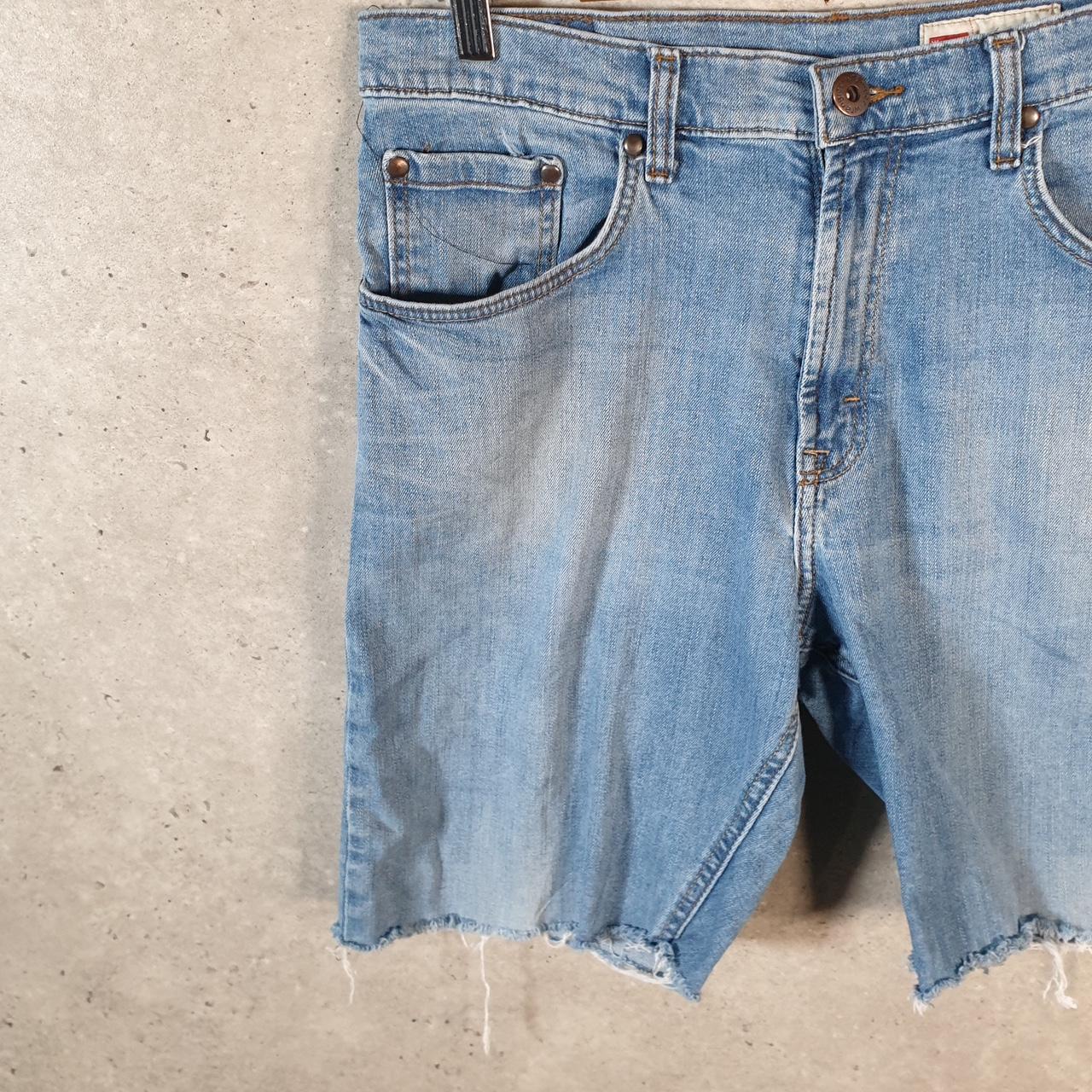 Vintage Wrangler Denim Shorts Jorts Cargo Men’s W32 Blue Baggy Cotton