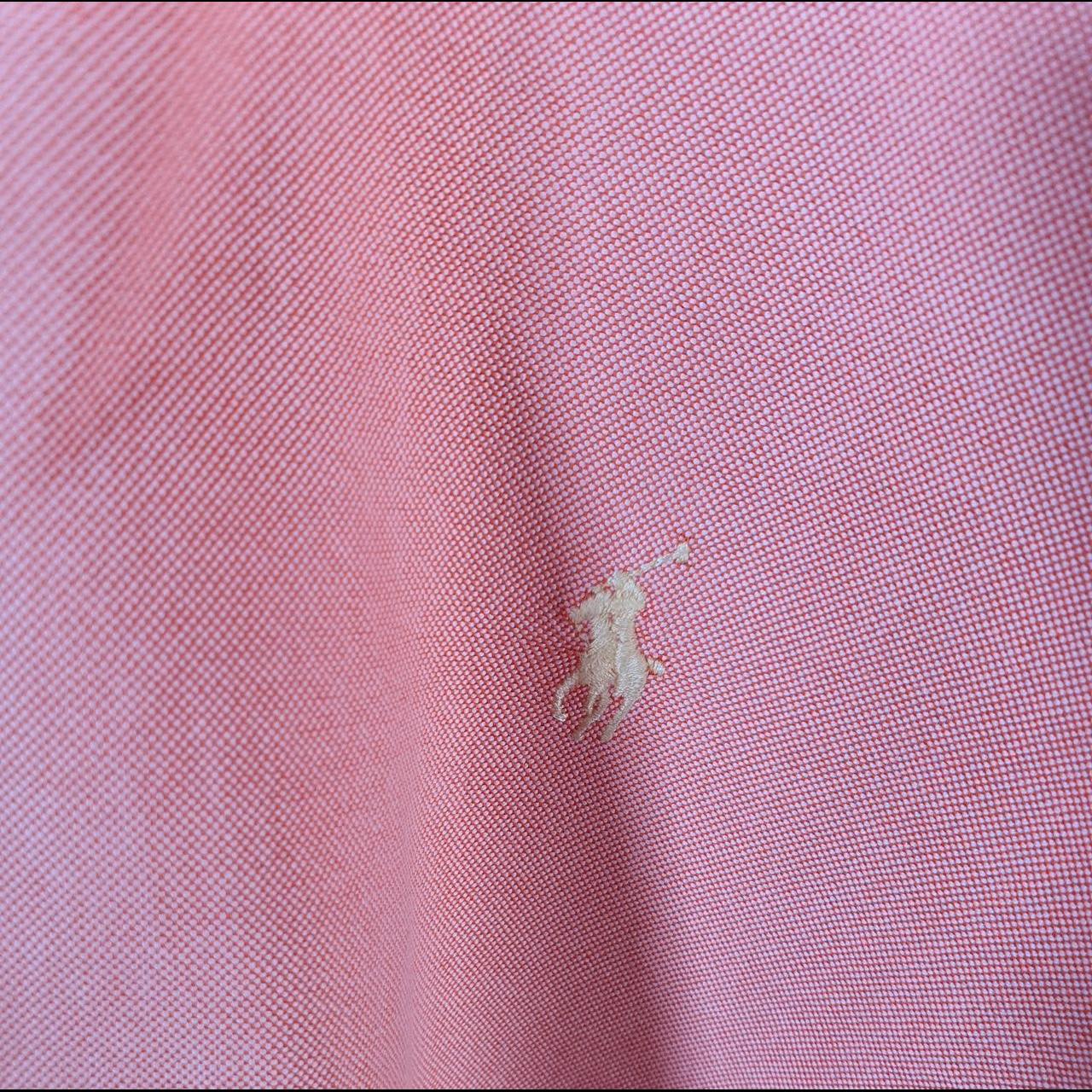 Vintage Ralph Lauren Button Down Shirt Men’s Medium Pink Classic Cotton Pony Casual Big Fish Vintage