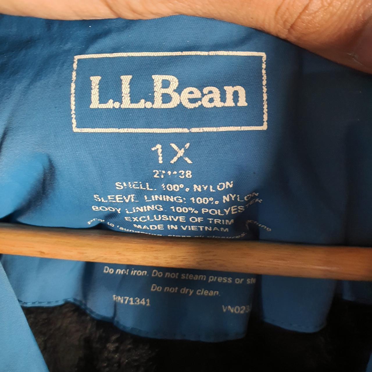 Vintage L.L. Bean Outdoors Nylon Jacket Womens XL Hooded Blue Waterproof