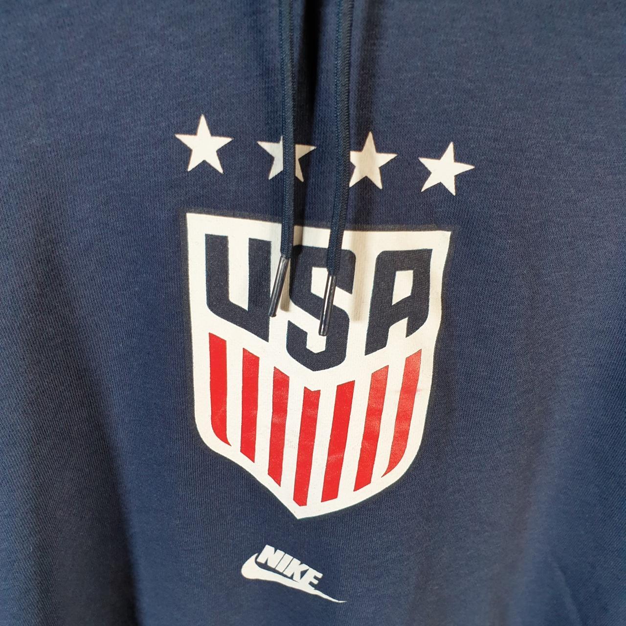 Vintage Nike Centre Swoosh USA Flag Hoodie Men’s Medium Navy Blue Swoosh Y2K Pullover