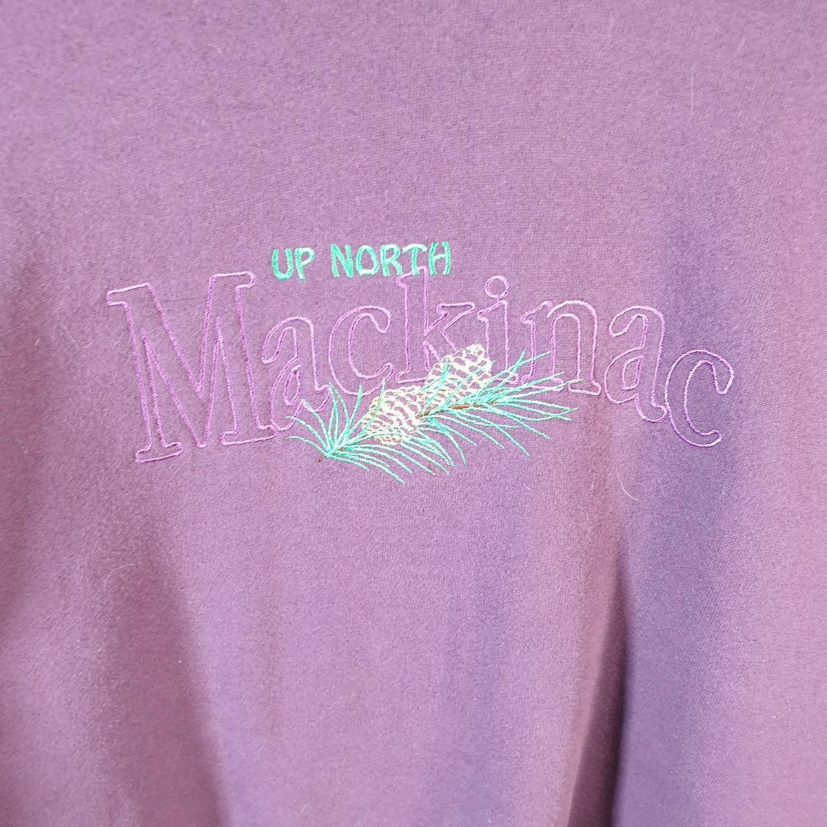 Vintage Lee Heavyweight Sweatshirt Men’s XL Purple USA Up North Mackinac Embroidered