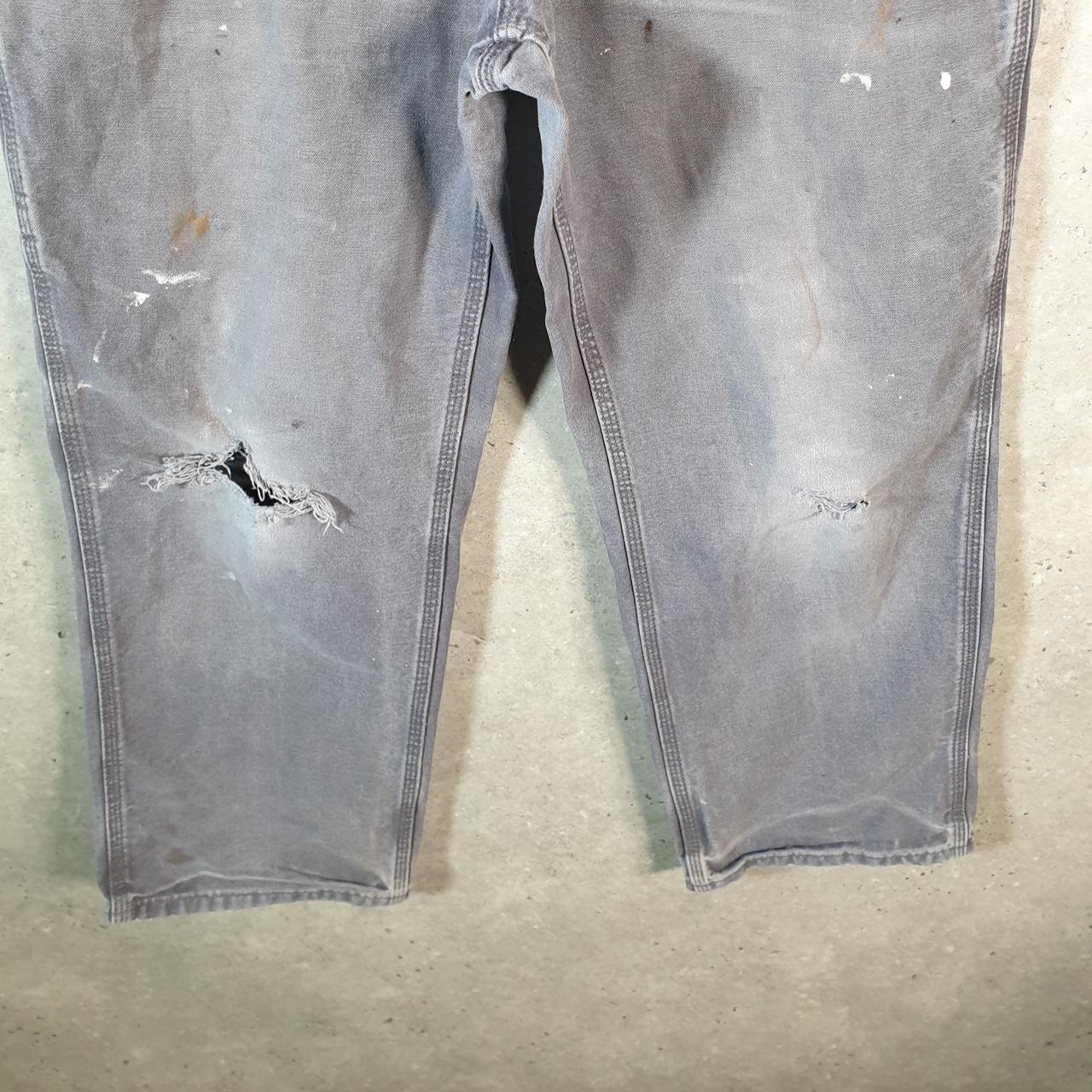 Vintage Carhartt Carpenter Trousers Mens W36 L28 Grey Dungaree Fit Workwear Thrashed