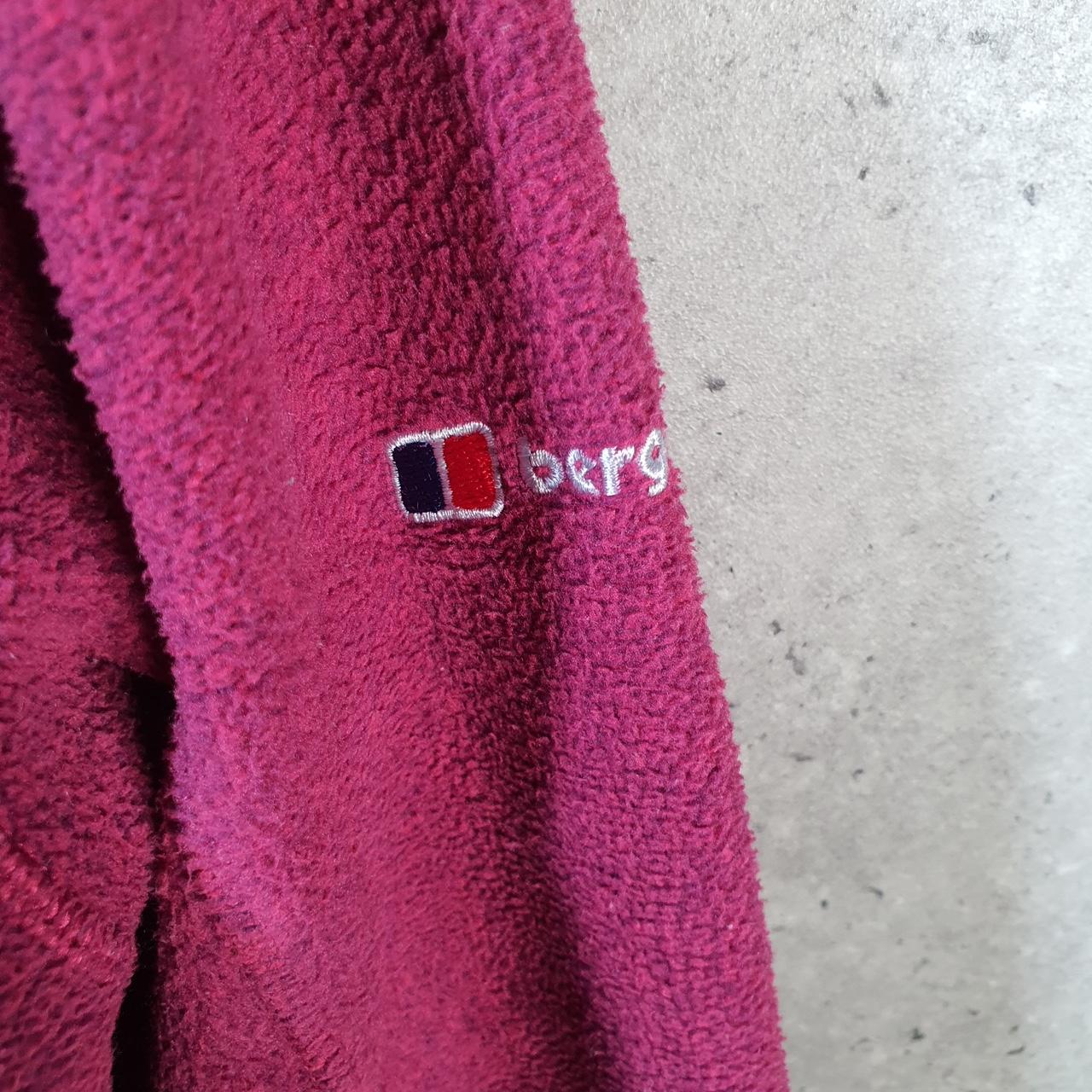 Vintage Berghaus Teddy Fleece Sweatshirt Womens UK12 Pink Full Zip Logo