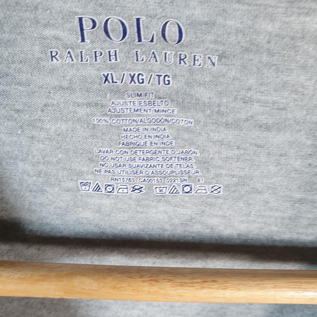 Vintage Ralph Lauren Polo T Shirt Men’s XL Grey Embroidered Slim Fit Pony C8598