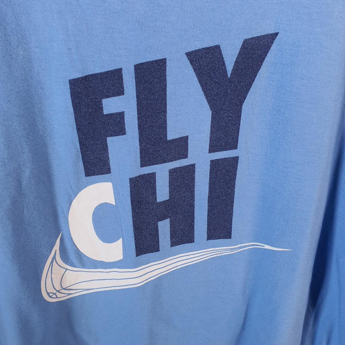 Vintage Nike Fly Chi T Shirt Men’s Medium Blue Logo Swoosh Athletic