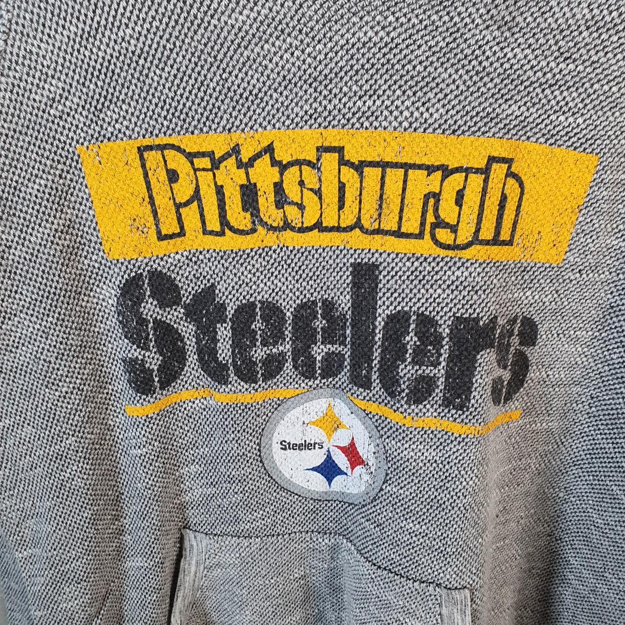 Vintage NFL Pittsburgh Steelers Hoodie Womens XL Grey Pullover USA Pro Sport
