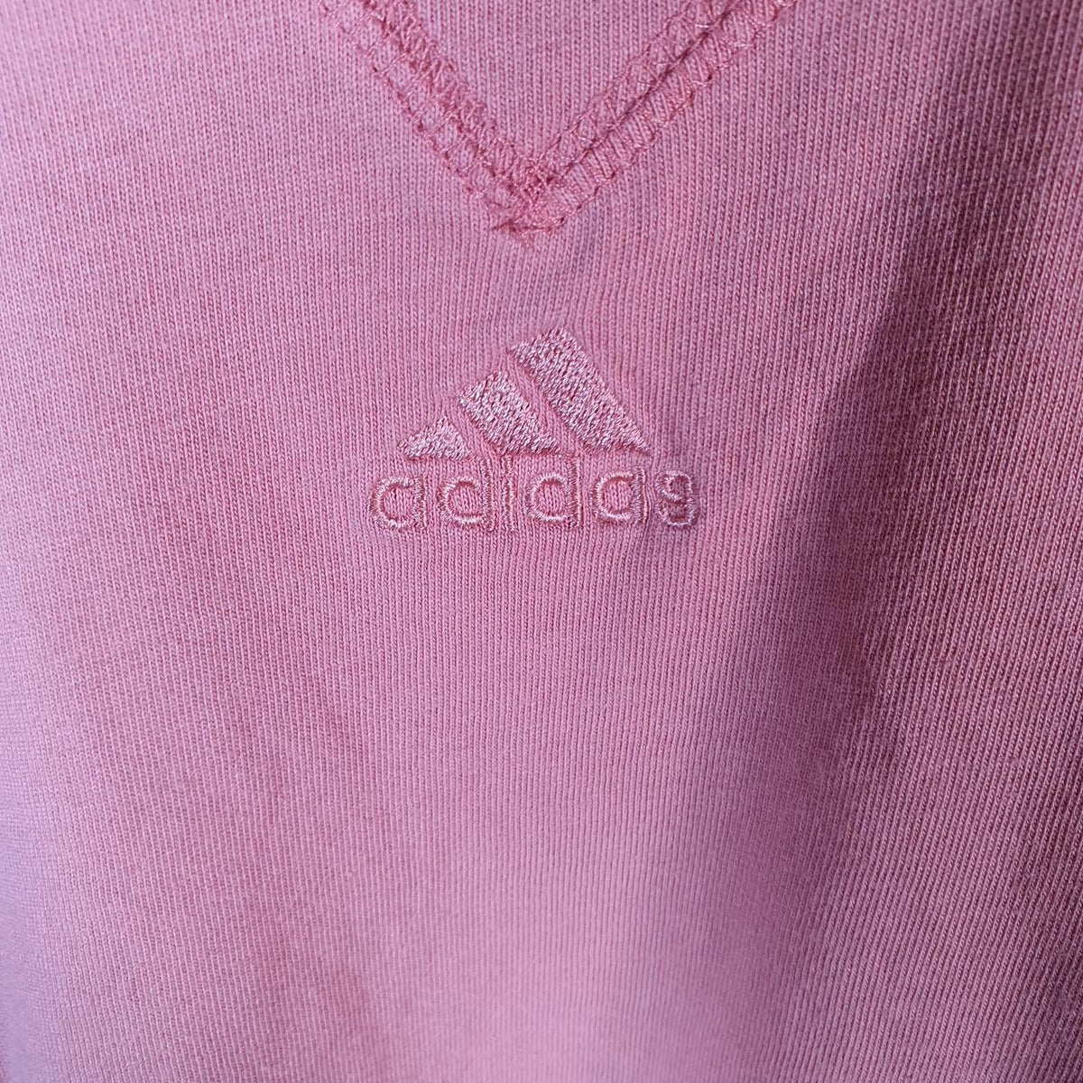 Vintage Adidas Embroidered T Shirt Men’s Large Pink Three Stripes Logo Athletic