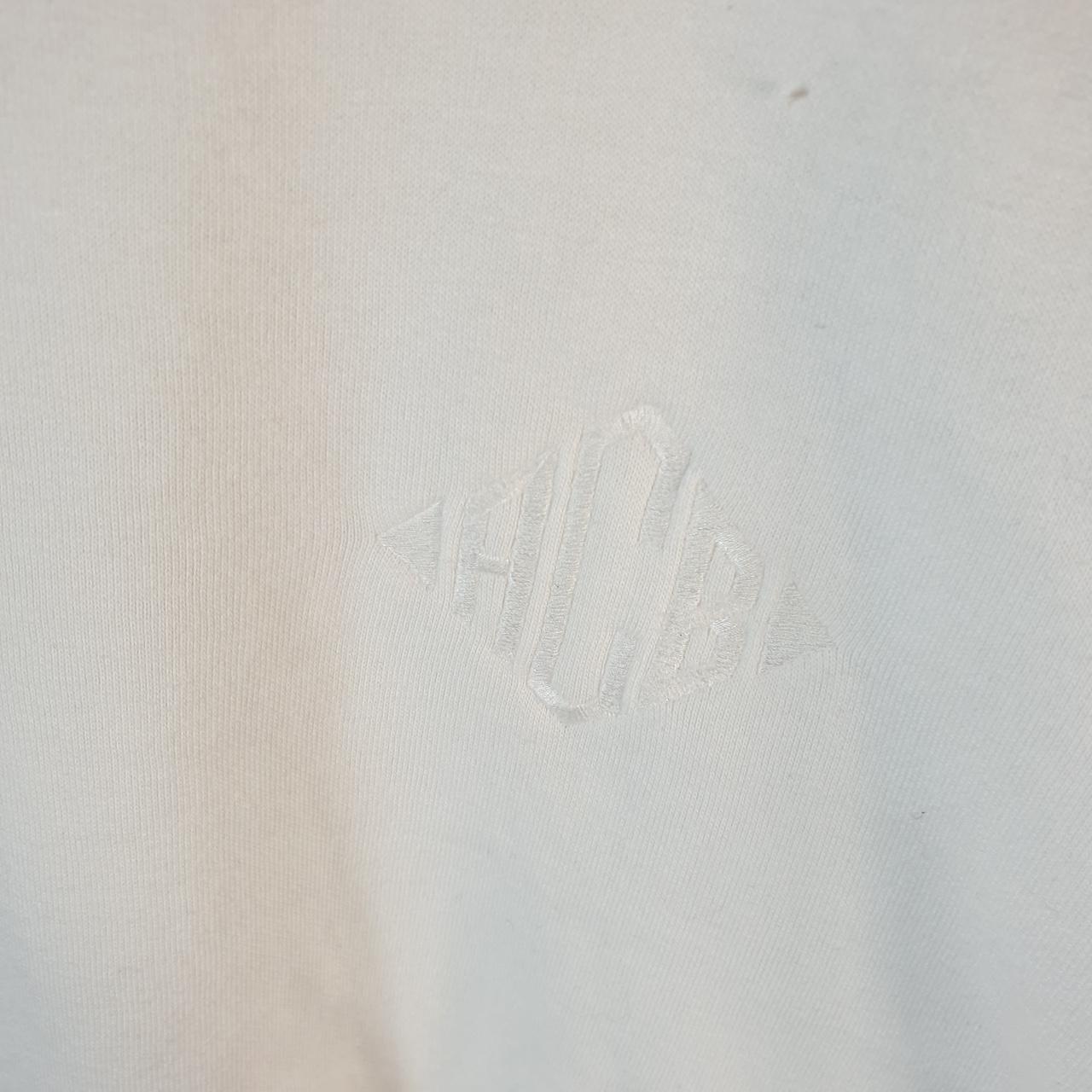 Vintage Ralph Lauren Cropped Polo Sweatshirt Womens Large White 1/4 Zip Pony