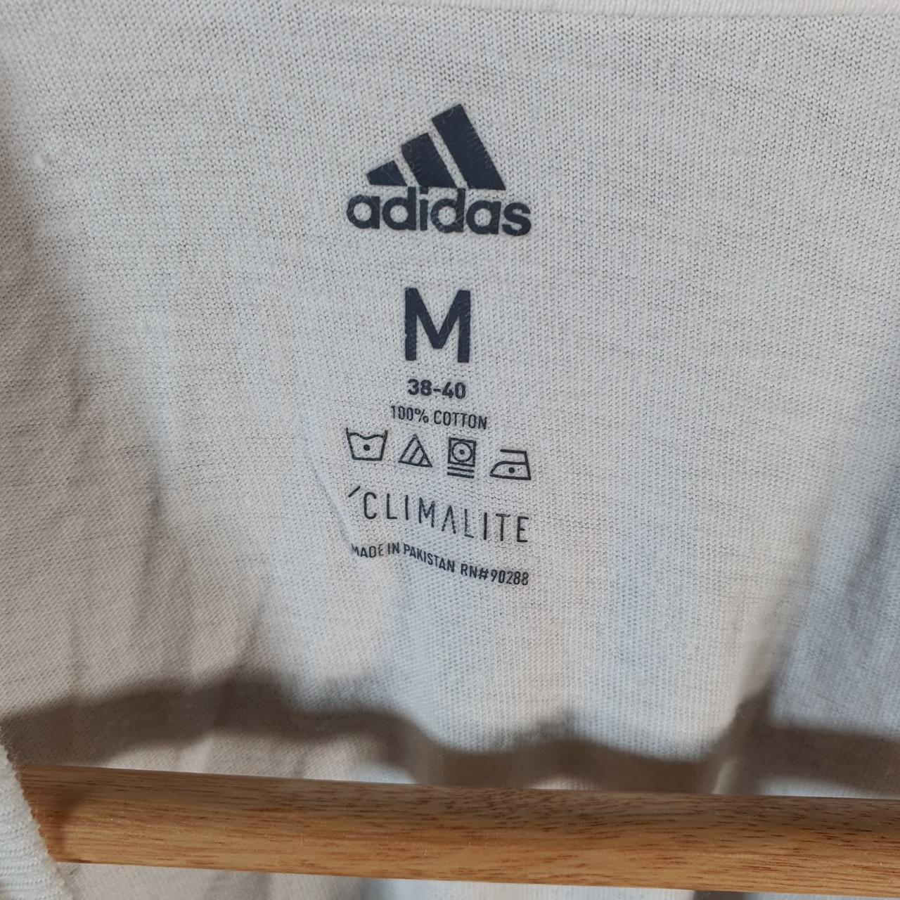 Vintage Adidas ClimaLite T Shirt Men’s Medium White Three Stripes Blank Athletic