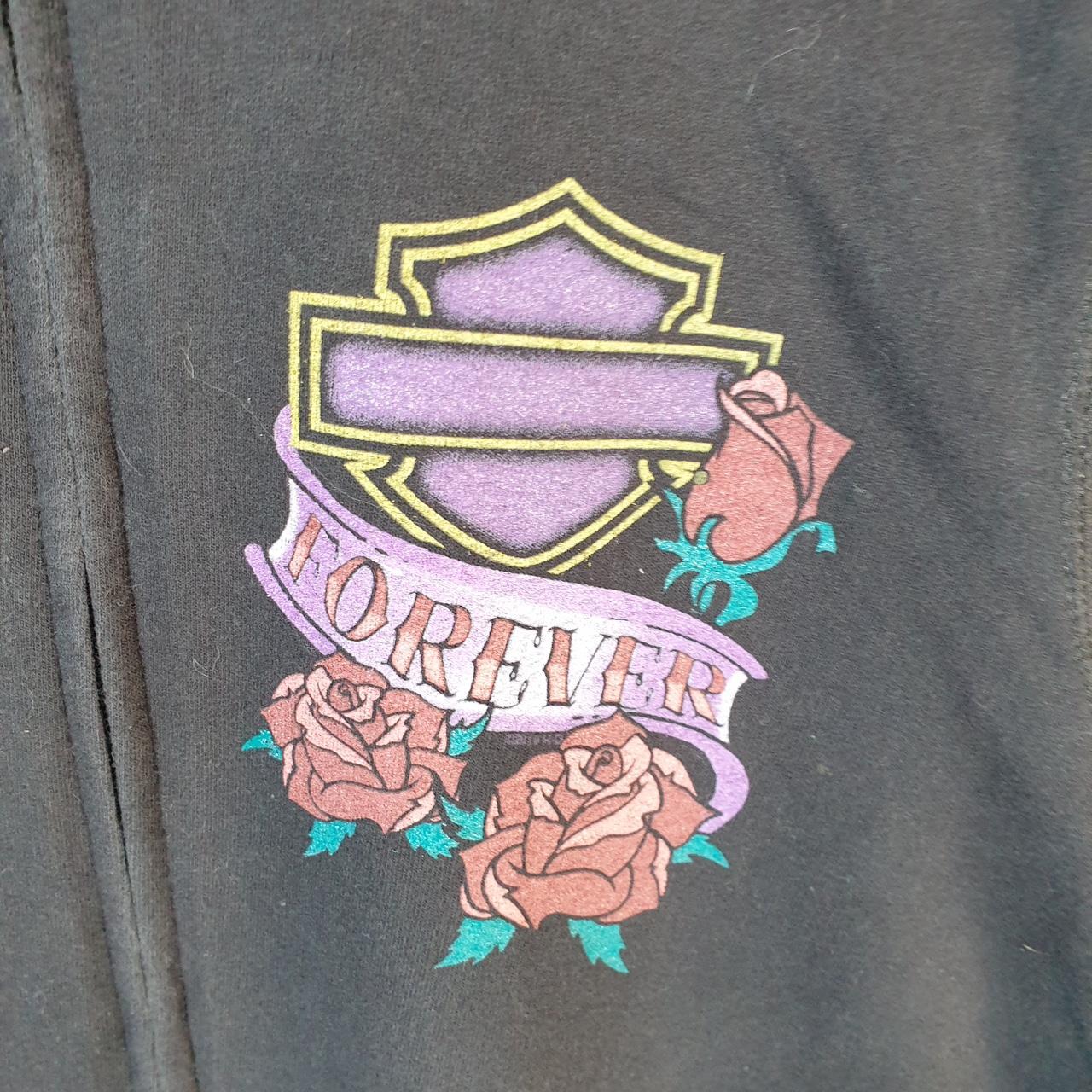 Vintage Harley Davidson New York Sweatshirt Flowers Womens Large Black