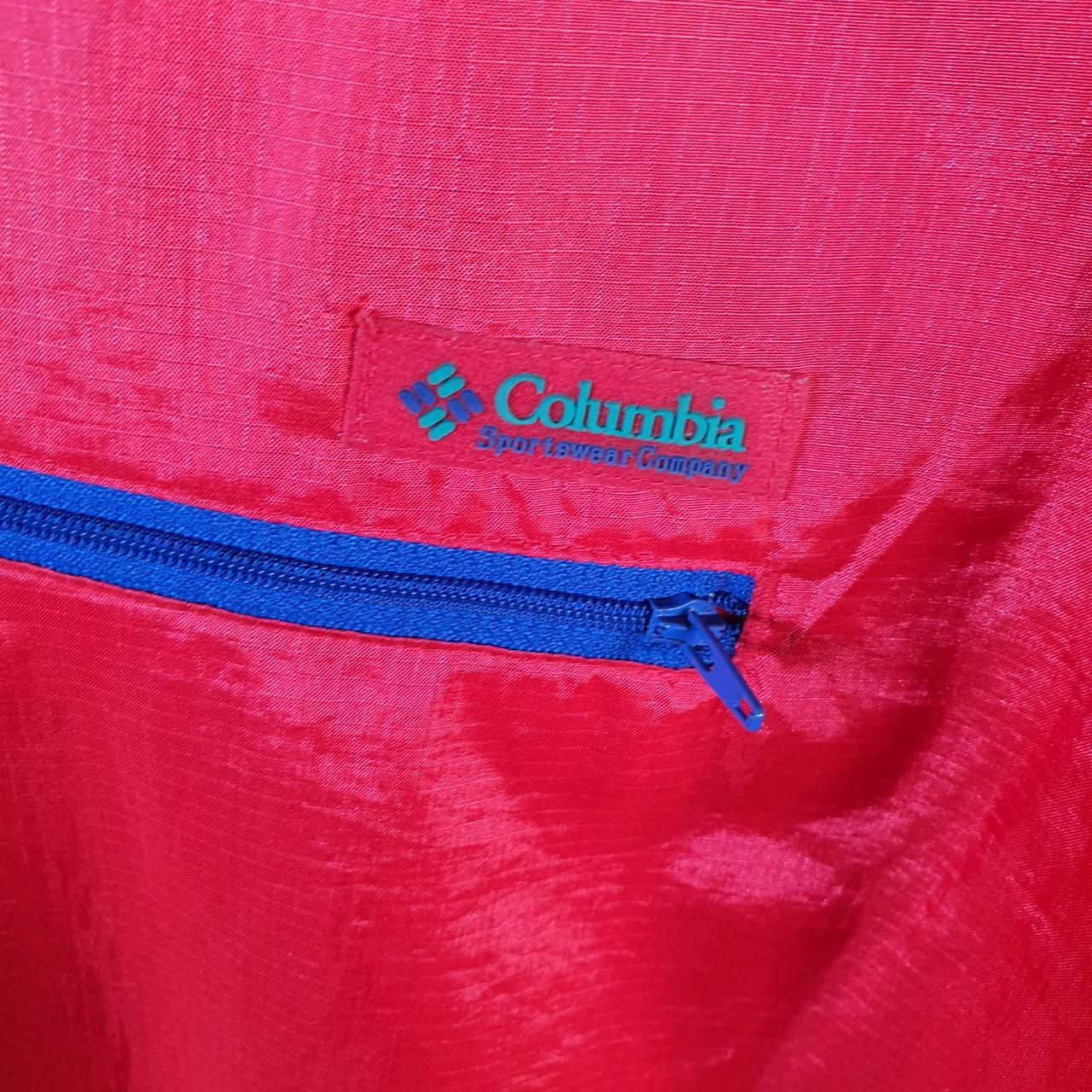 Vintage Columbia 90s 1/4 Zip Windbreaker Track Jacket Mens Large Red USA Athletic