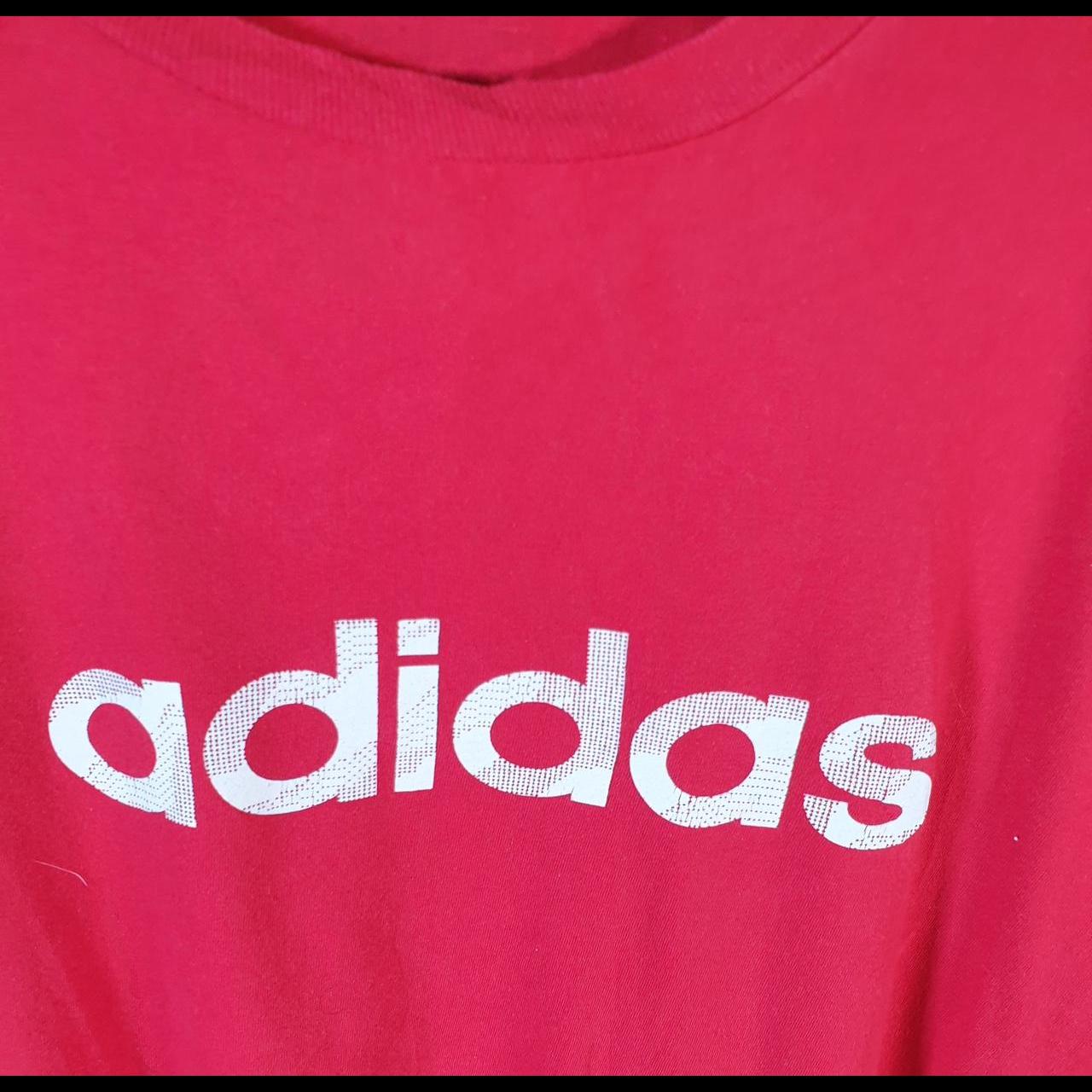 Vintage Adidas Go To Tee T Shirt Mens XL Red Three Stripes Logo Athletic