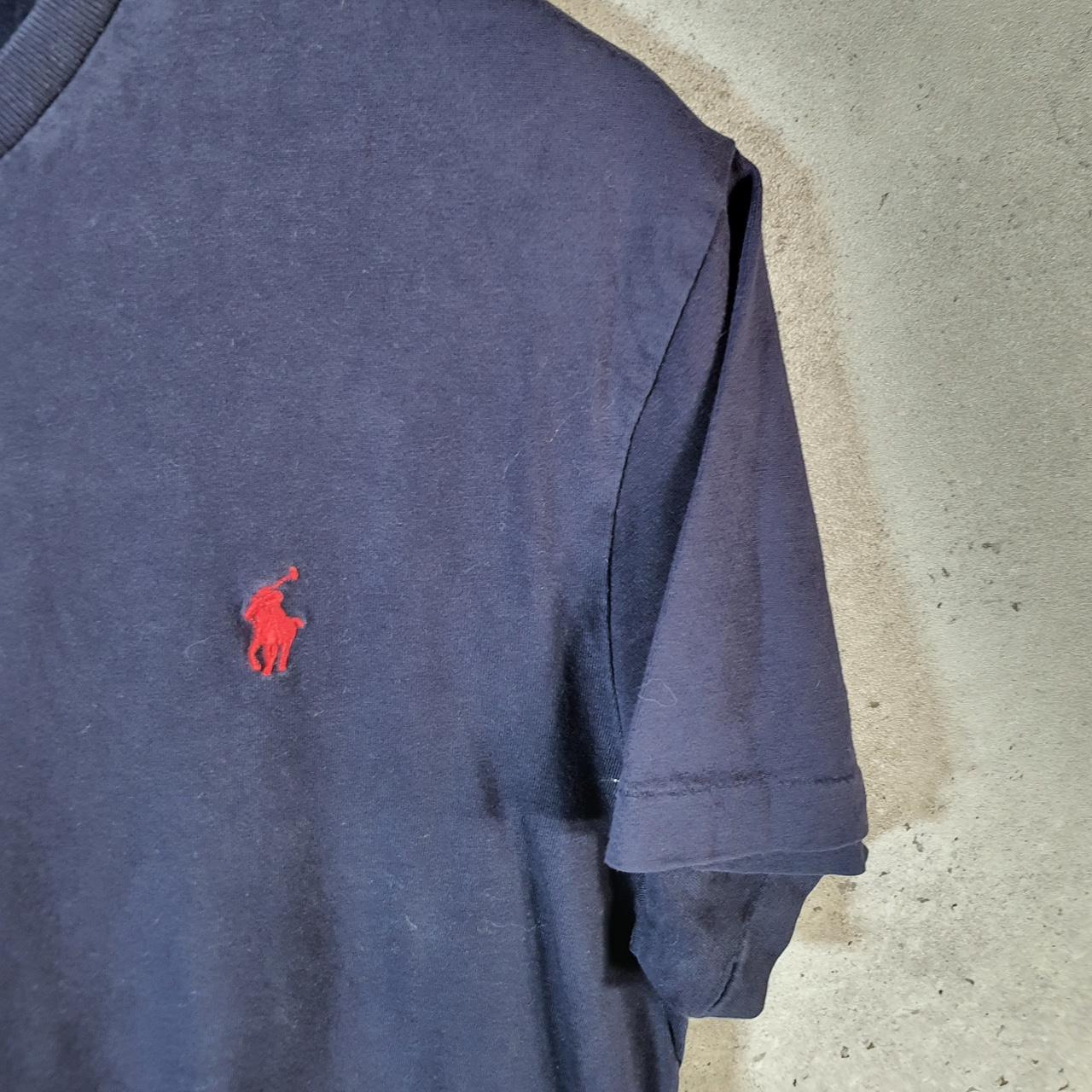 Vintage Ralph Lauren Polo T Shirt Men’s Large Blue Embroidered Custom Slim Fit Pony