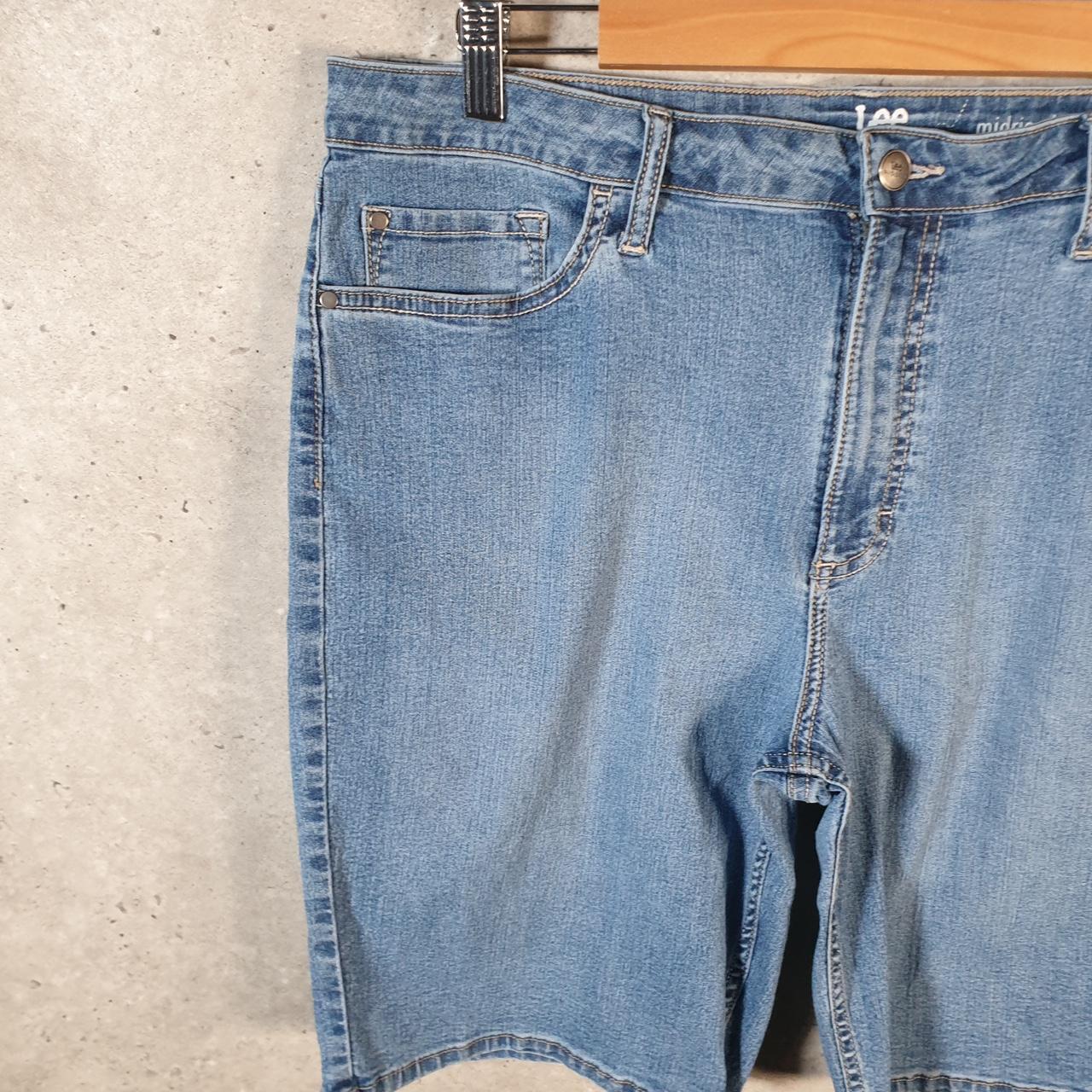 Vintage Lee Baggy Shorts Jorts Cargo Womens W36 Blue Denim Relaxed Cargo