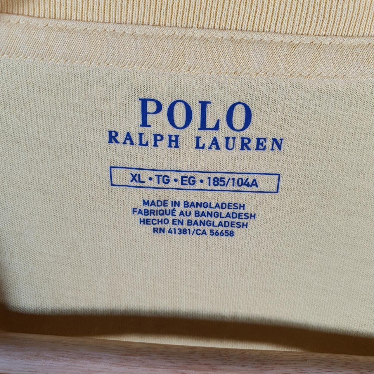 Vintage Ralph Lauren Polo T Shirt Men’s XL Yellow Embroidered Pony Classic Fit C9105