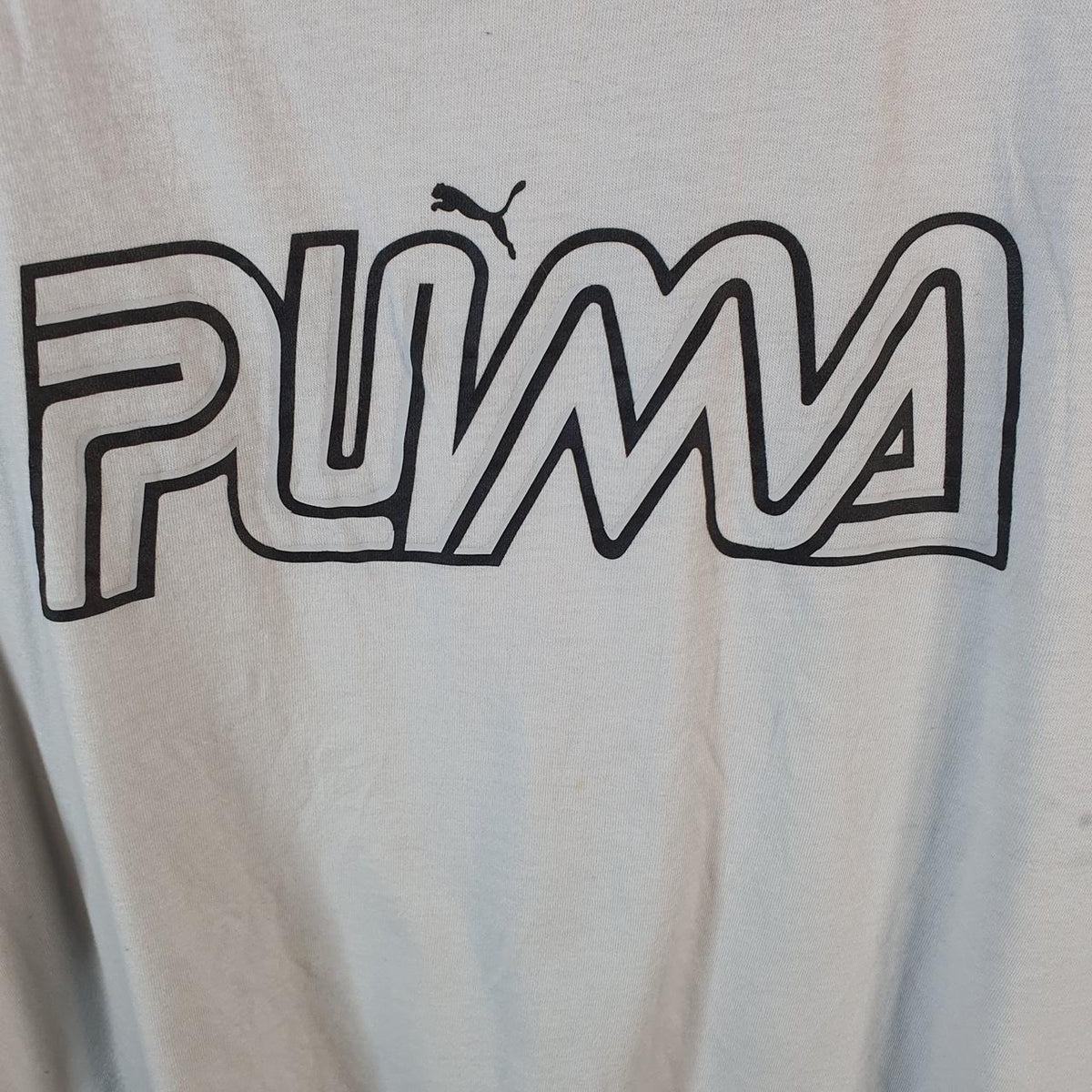 Vintage Puma Spellout T Shirt Men’s Medium White sports Logo Athletic