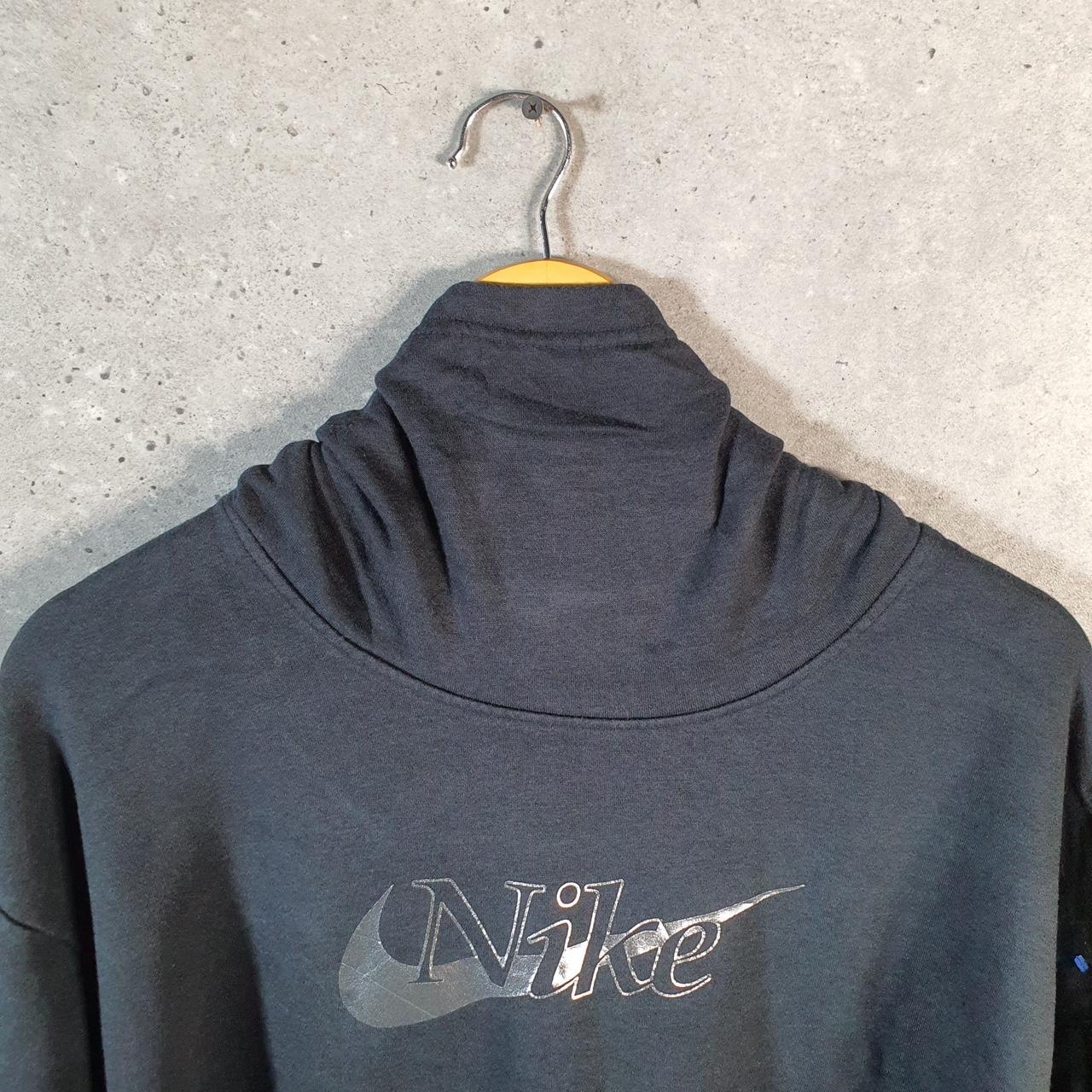 Vintage Nike Club  Hoodie Womens Large Black Swoosh Y2K Pullover