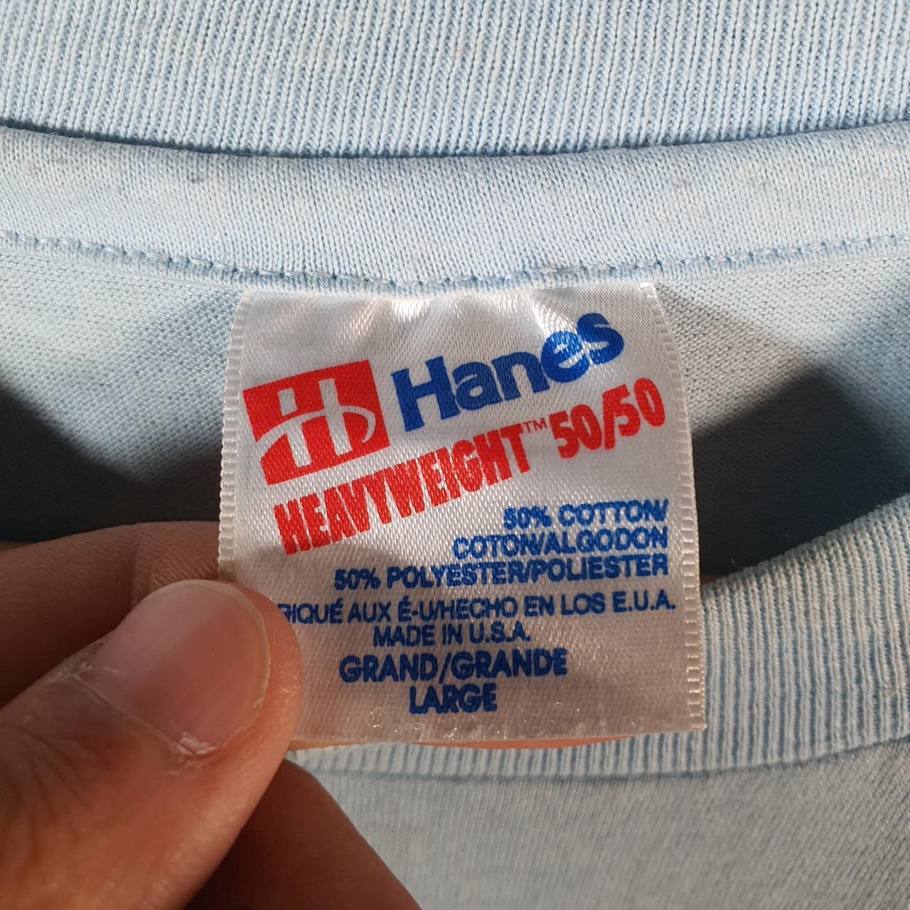 Vintage Hanes Flower Plants Graphic 90s USA Single Stitch T Shirt Men’s Large Blue