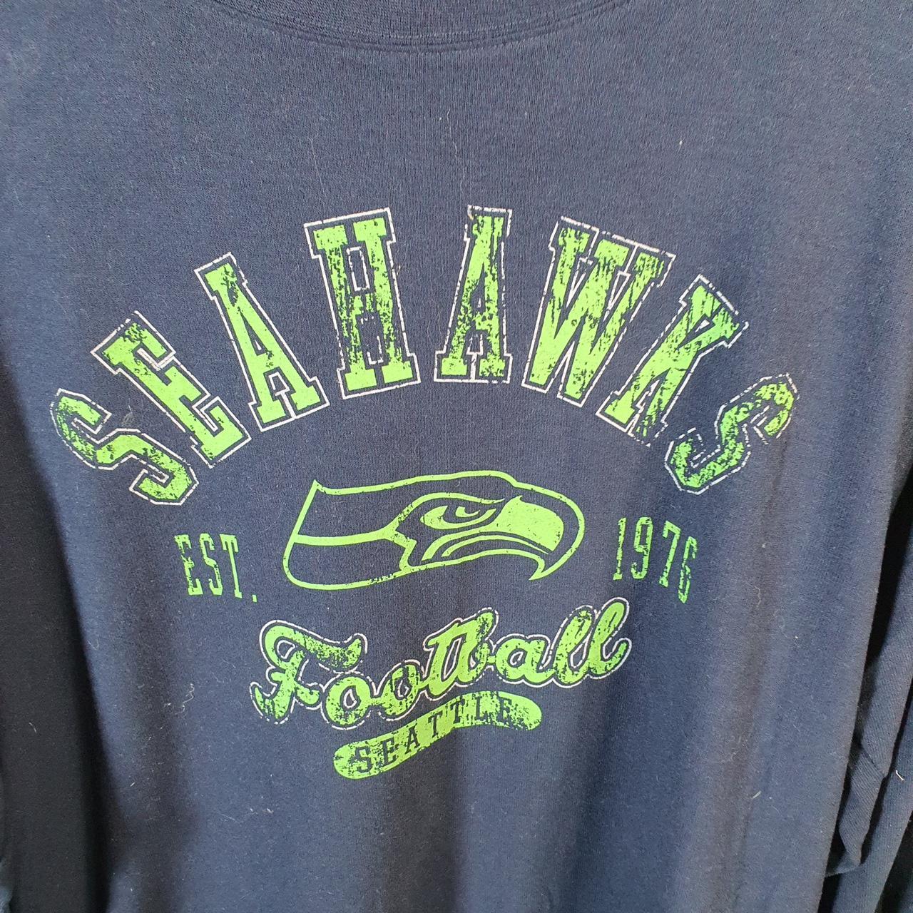 Vintage NFL Seattle Seahwaks Sweatshirt Womens Medium Navy Blue USA Pro Sport