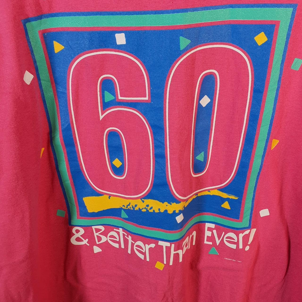 Vintage Hanes 1991 60 Years Old Birthday USA Single Stitch T Shirt Men’s XL Pink