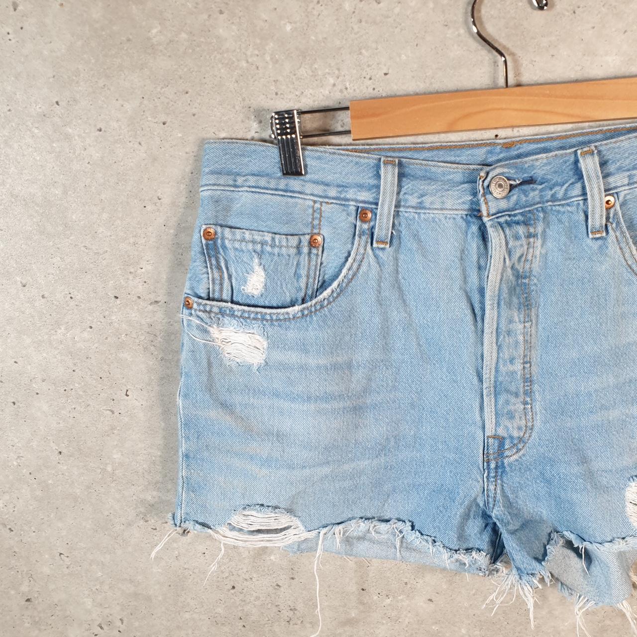 Vintage Levi’s 501 Cut Off Baggy Shorts Jorts Cargo Womens W32 Blue Relaxed Denim