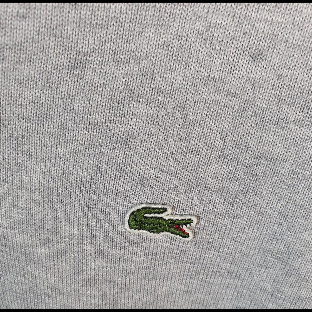 Vintage Lacoste Sweatshirt Men’s Small Grey Pullover Logo Y2K Jumper Logo