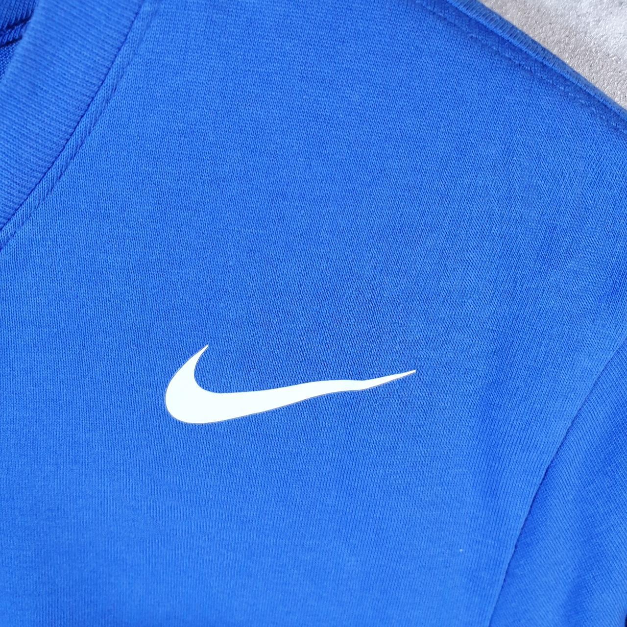 Vintage Nike Dri Fit Running T Shirt Men’s Medium Blue Swoosh Logo Athletic