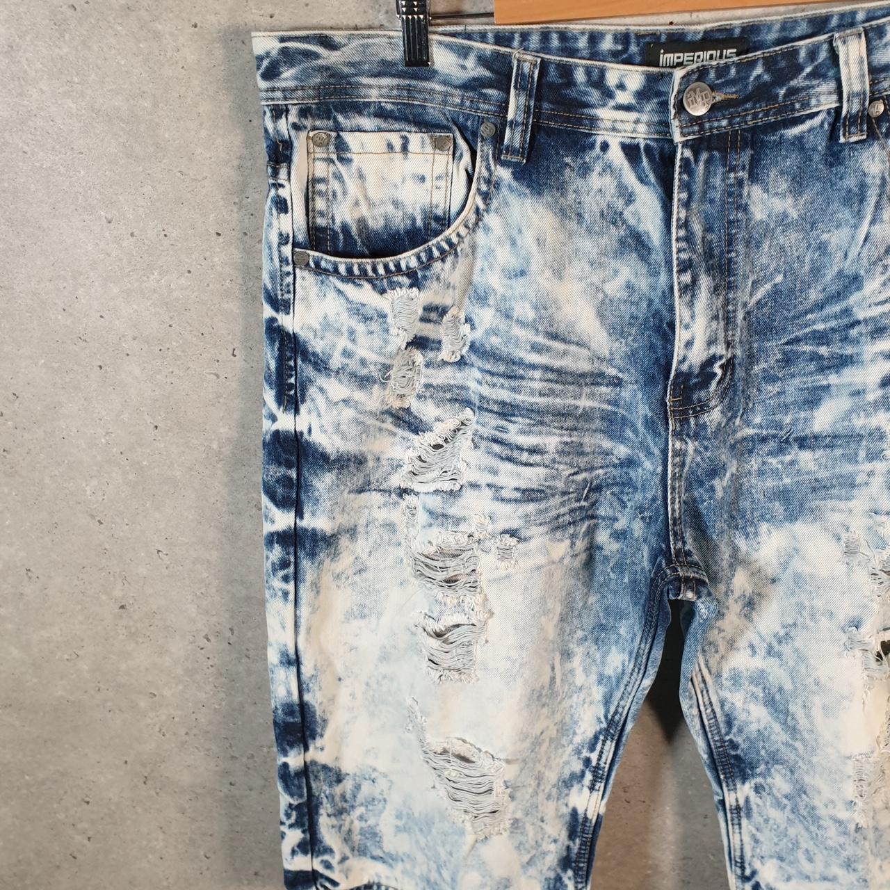 Vintage Imperious Distressed Y2K Hip Hop Jorts Shorts Mens W42 Blue Denim USA