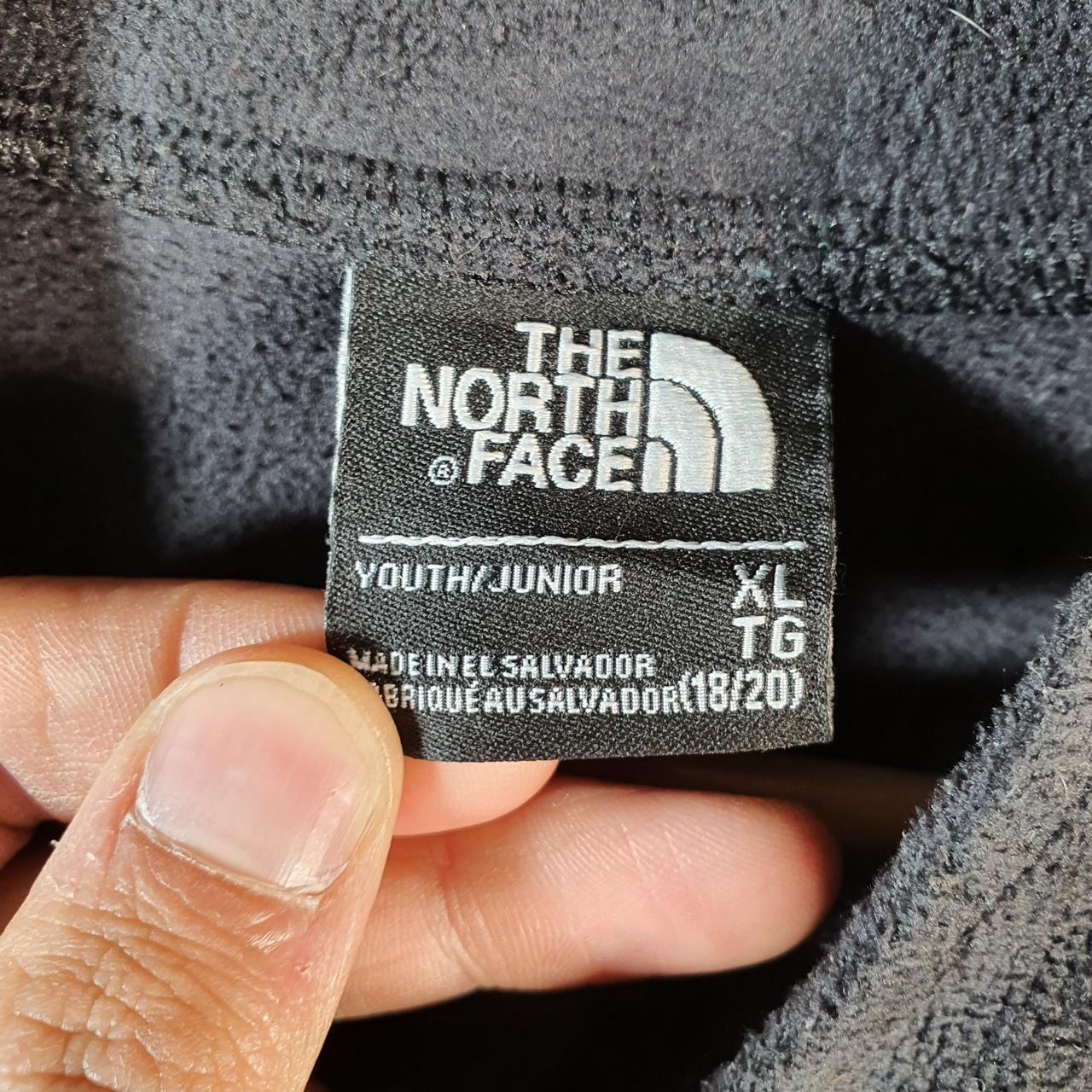 Vintage The North Face TNF Teddy Fleece Sweatshirt  Youth XL Black 1/4 Button Logo