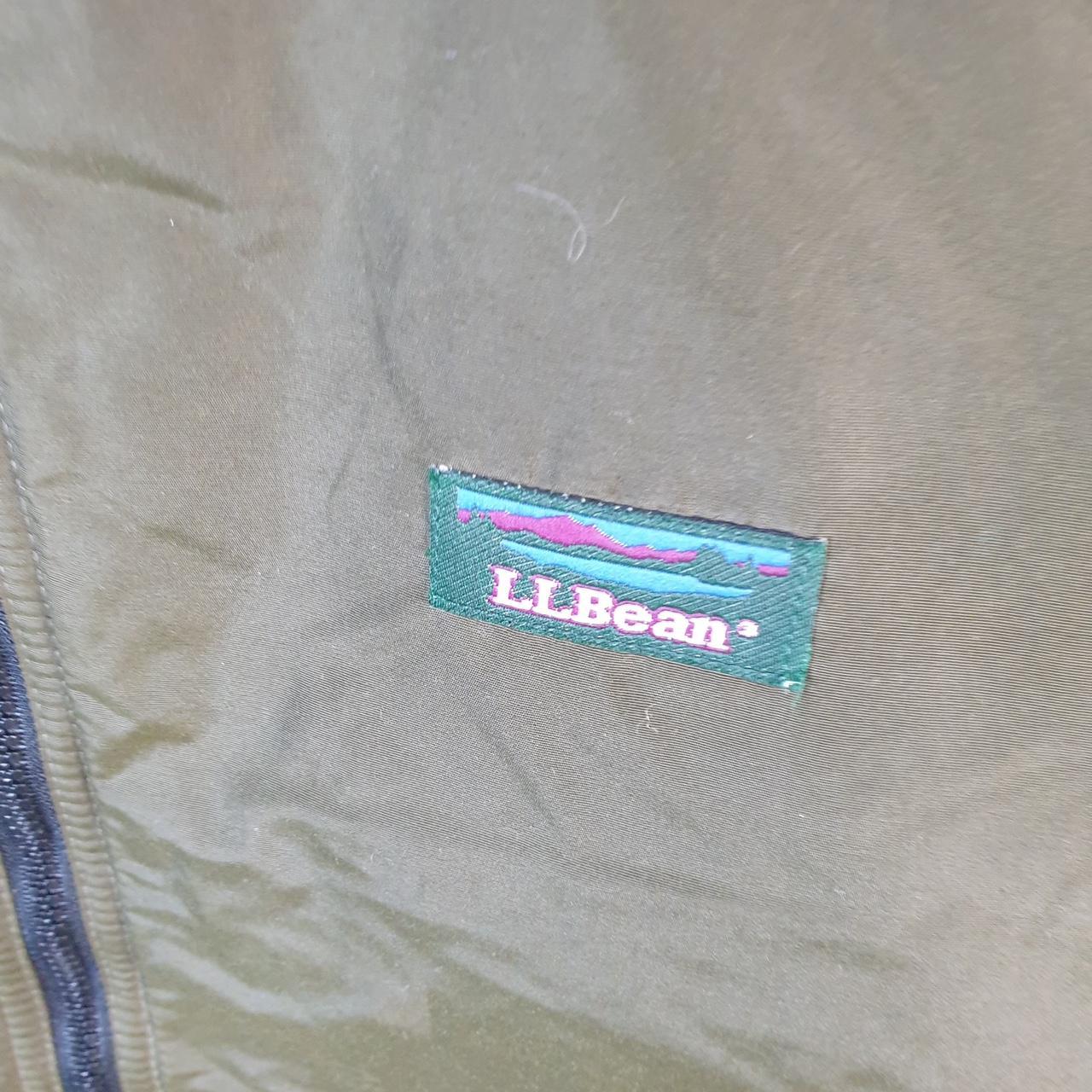 Vintage L.L. Bean USA Outdoors Nylon Jacket Mens Large Khaki Green Waterproof Hooded