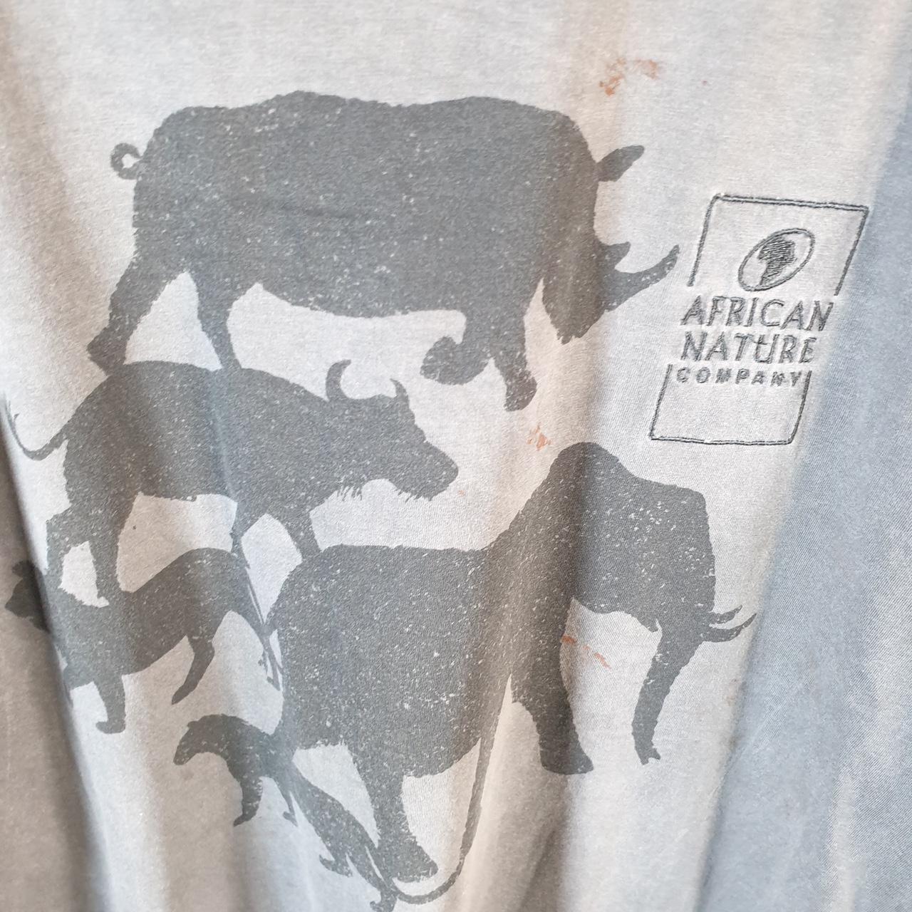 african Nature Company Rhino Animals T Shirt Mens Small Grey USA
