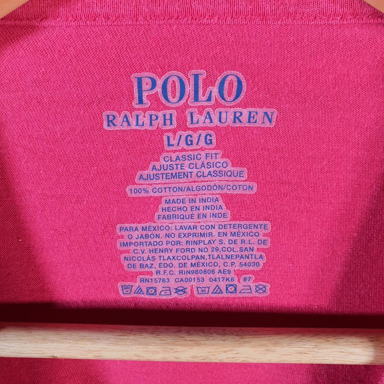 Vintage Ralph Lauren Polo Sport T Shirt Men’s Large Red Classic Fit Embroidered Pony C9022