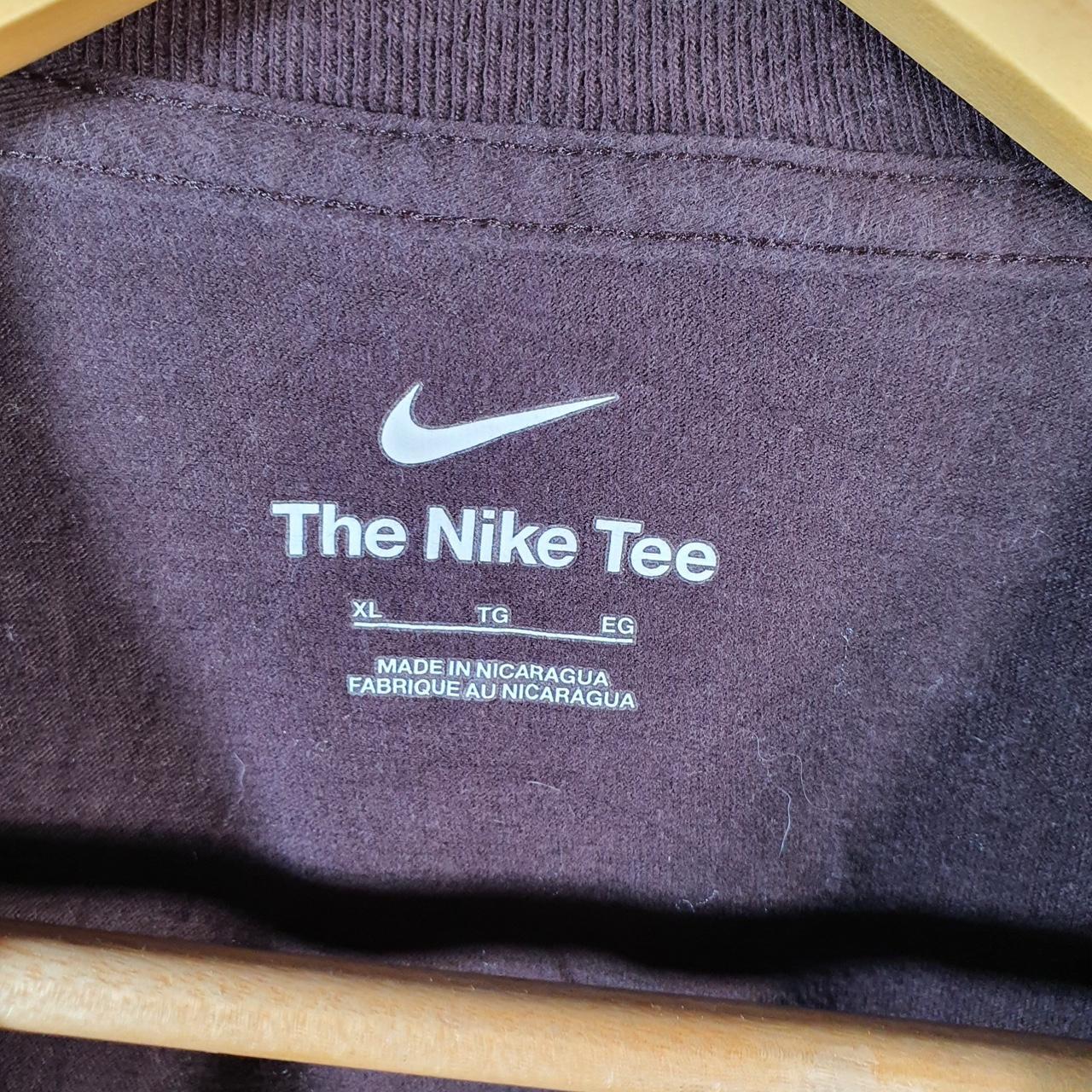 Vintage Nike Club T Shirt Men’s XL Burgundy Red Printed Single Swoosh Logo Athletic Big Fish Vintage