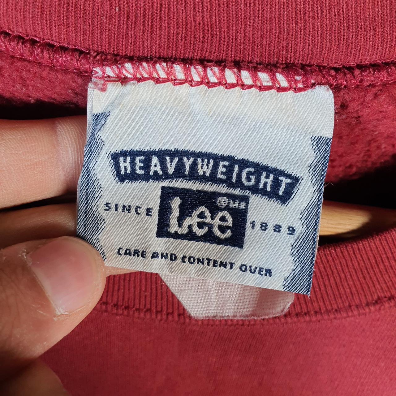 Vintage Lee Heavyweight Sweatshirt Men’s Medium Red Blank Baggy Embroidered