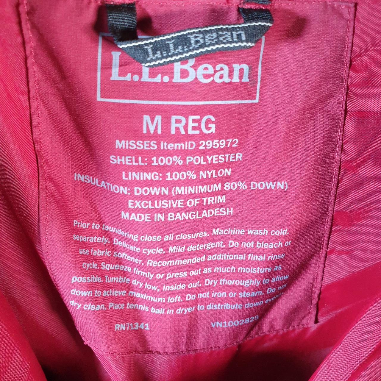 Vintage L.L. Bean Gilet Downtex Puffer Jacket Womens Medium Red Waterproof Shell