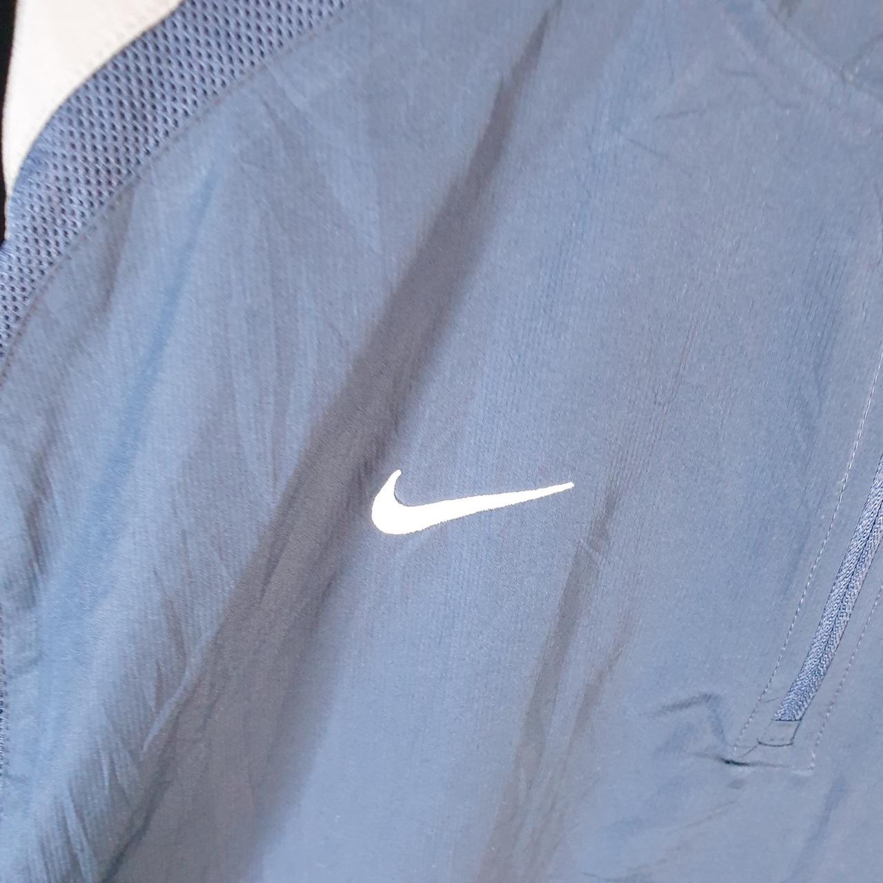 Vintage Nike Storm Fit Windbreaker Track Jacket Mens Small Blue USA Swoosh 1/4 Zip USA