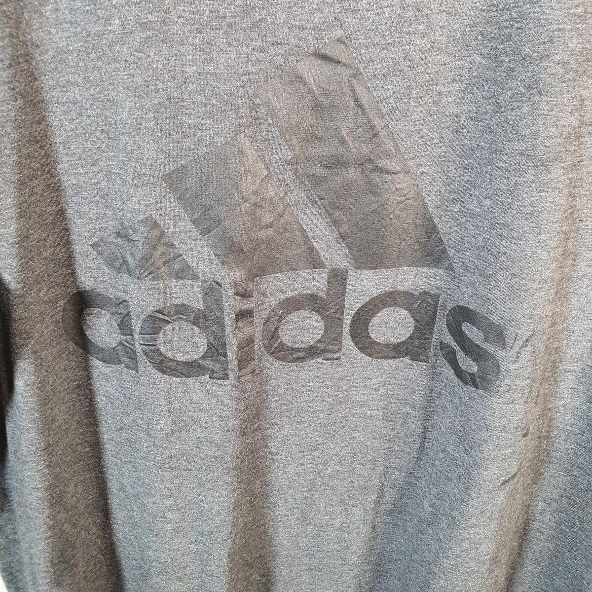 Vintage Adidas Amplifier Retro T Shirt Men’s XL Grey Three Stripes Logo