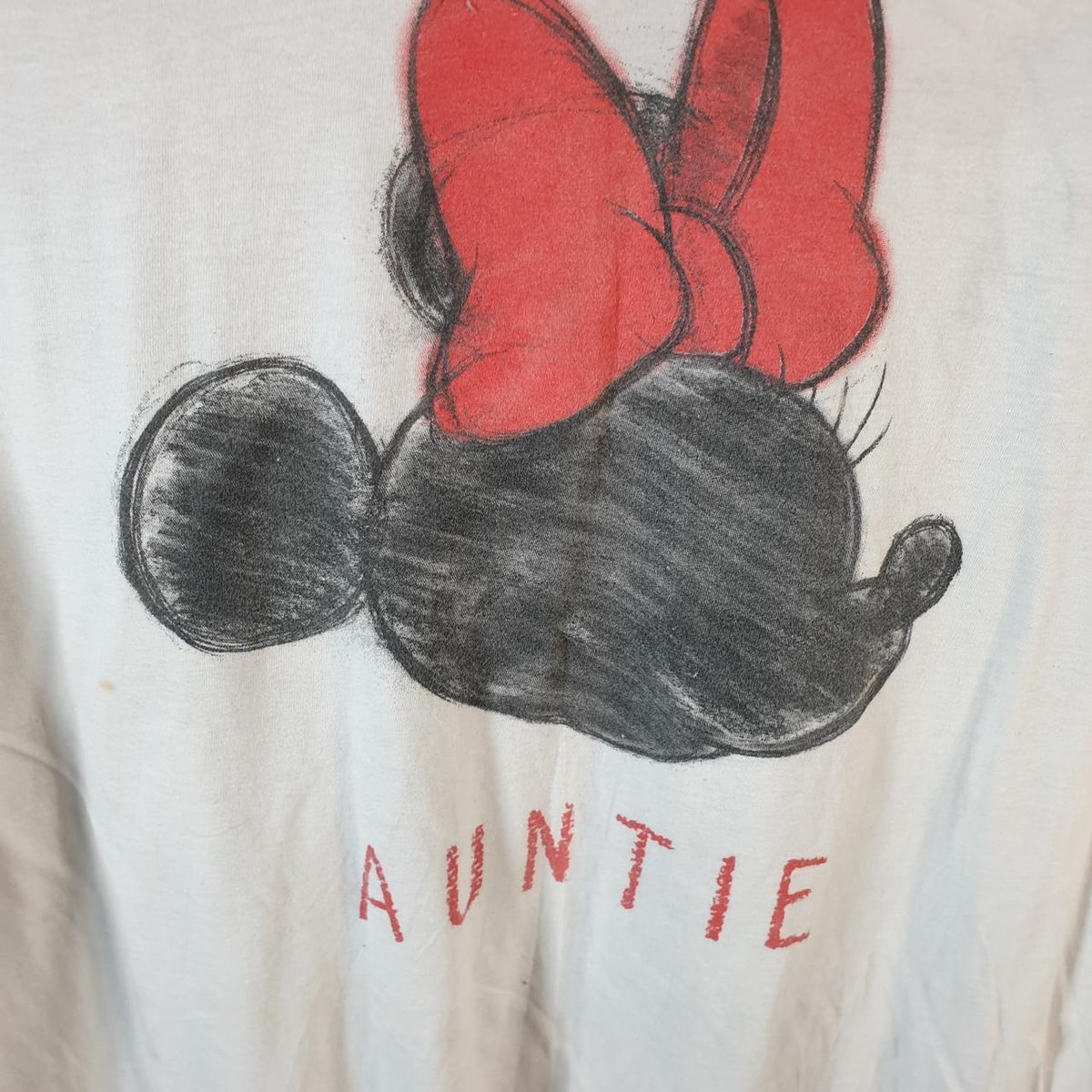 Vintage Disney Land Mickey Mouse T Shirt Auntie Womens  2XL White Graphic Cartoon