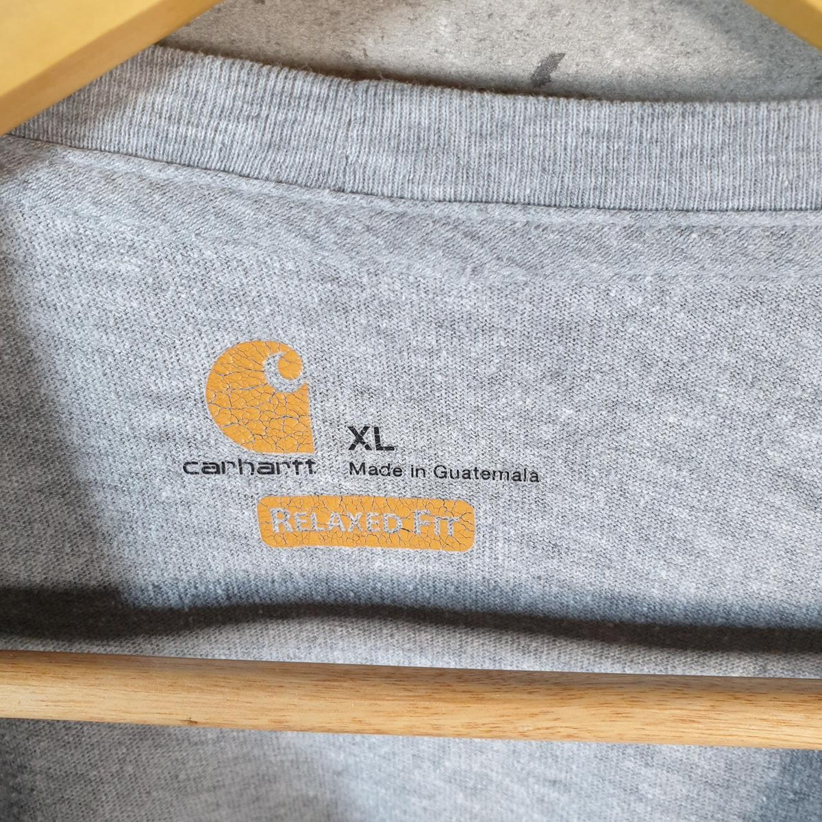 Vintage Carhartt Pocket T Shirt Men’s XL Grey Workwear Chore Utility Relaxed Fit C9205