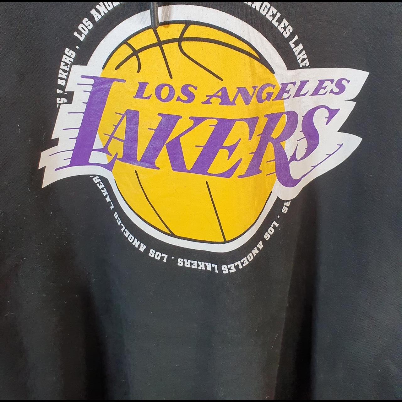 Vintage NBA Los Angeles Lakers Hoodie Womens Medium Black Pullover Pro Sport USA