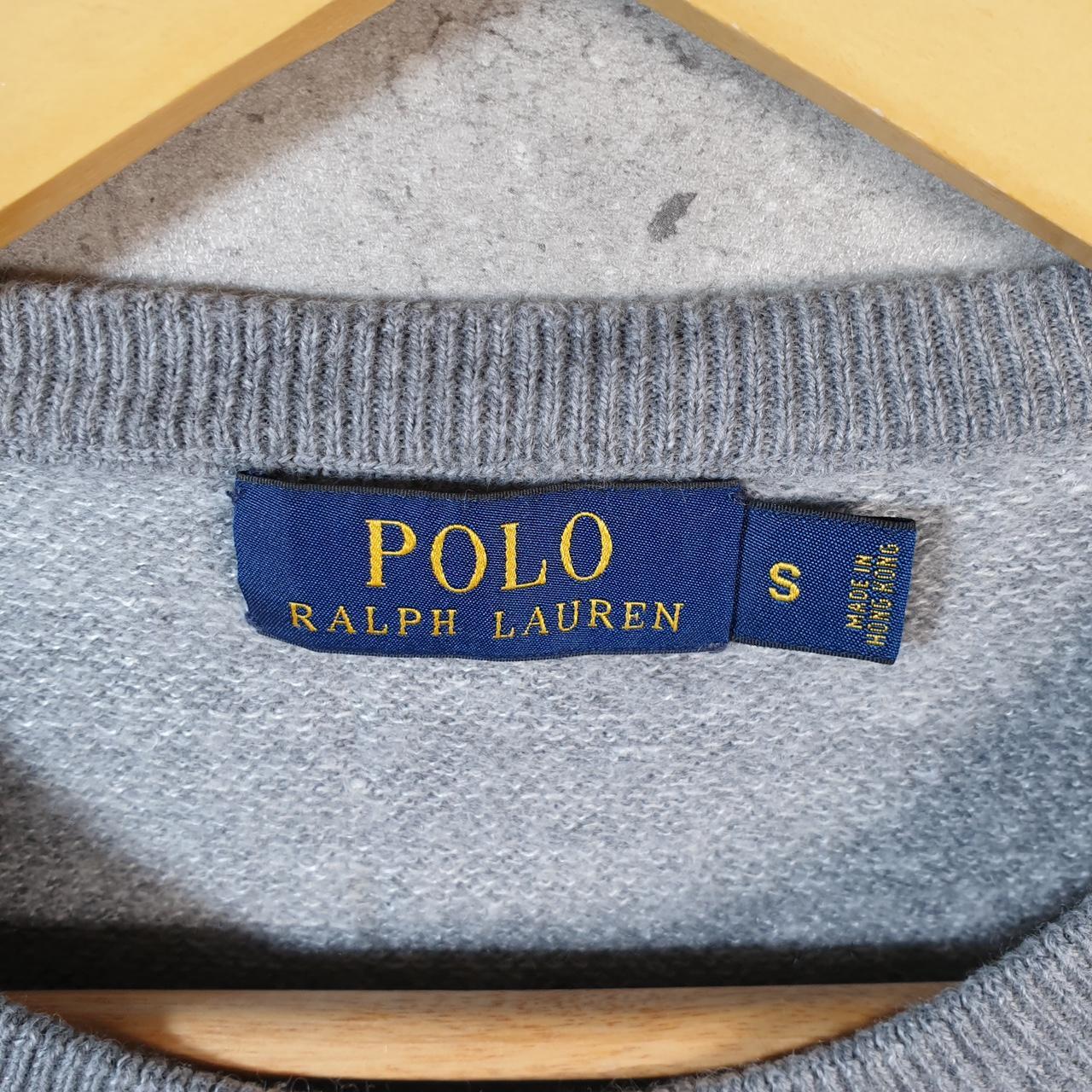 Vintage Ralph Lauren Polo Sweatshirt Womens Medium Grey Cotton Pullover