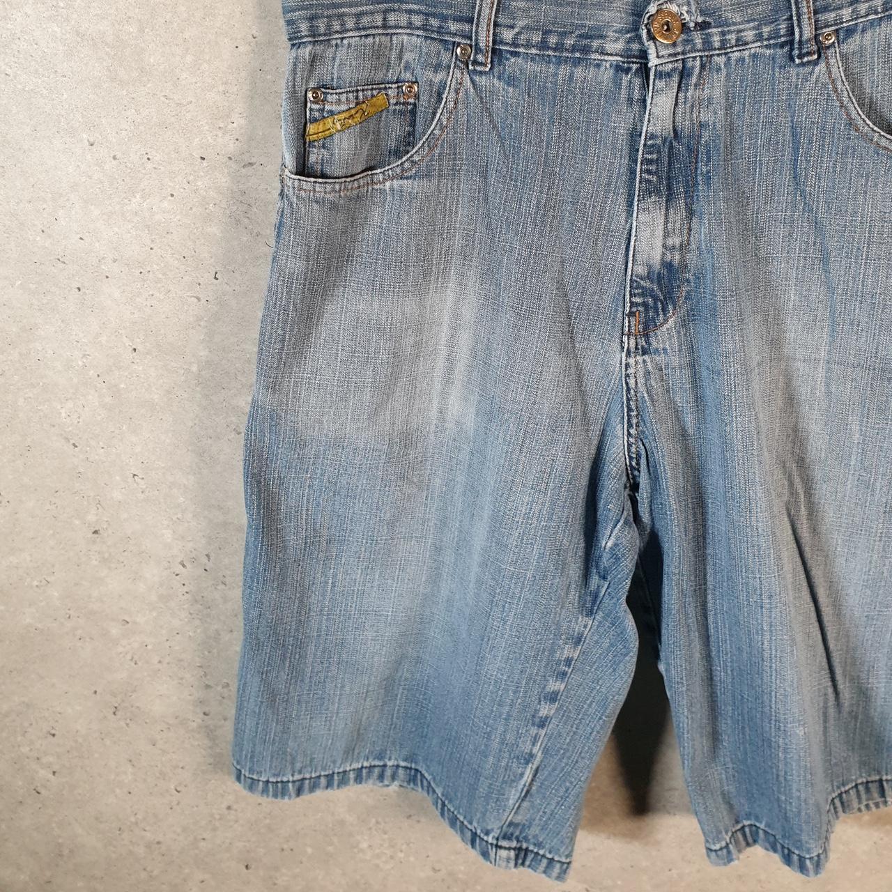 Vintage Brooklyn Express Baggy Y2K Hip Hop Jeans Shorts Jorts Mens W38 Blue Denim USA Big Fish Vintage
