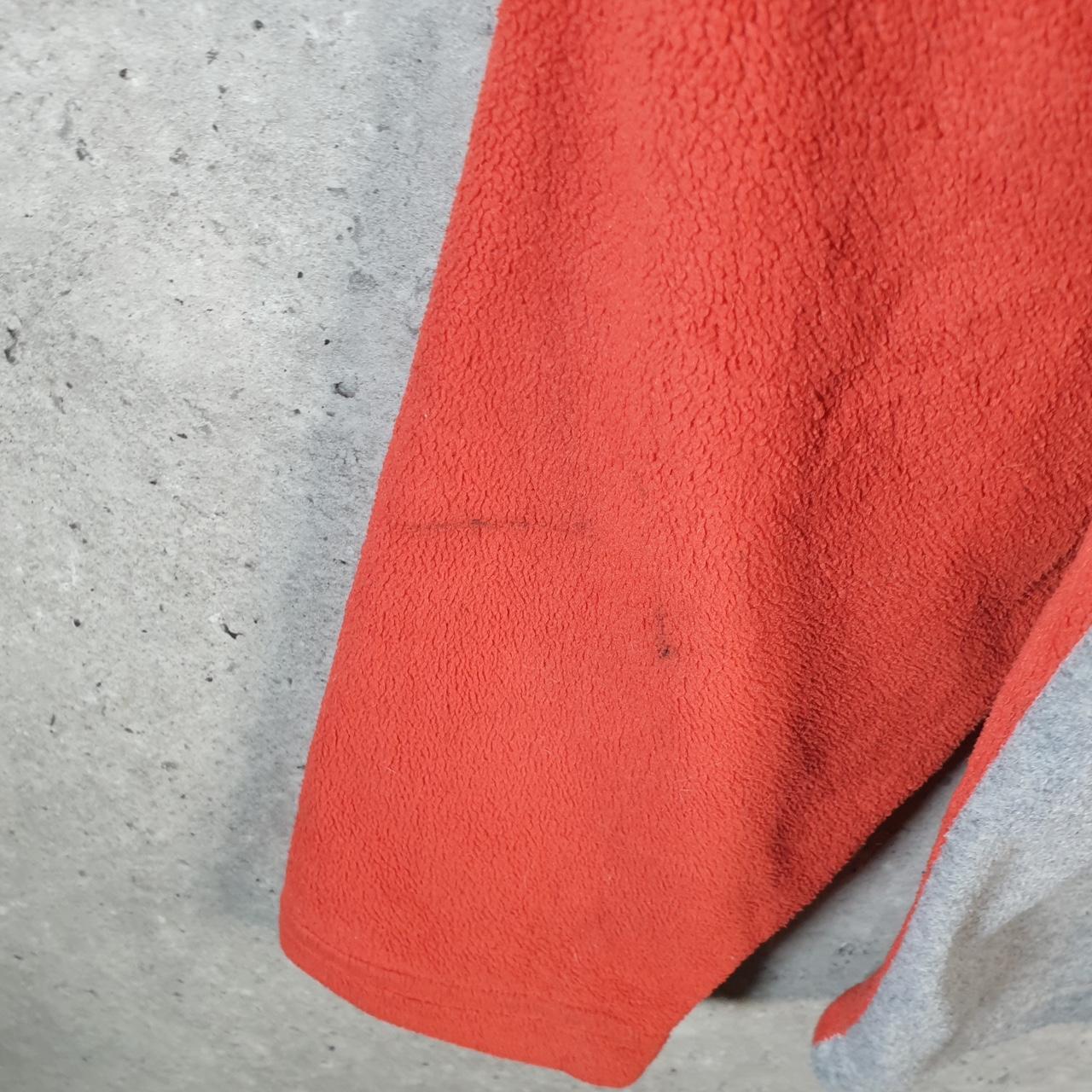 F05U Sports 1/4 Fleece Pullover Sweatshirt Mens Large Red Embroidered Logo
